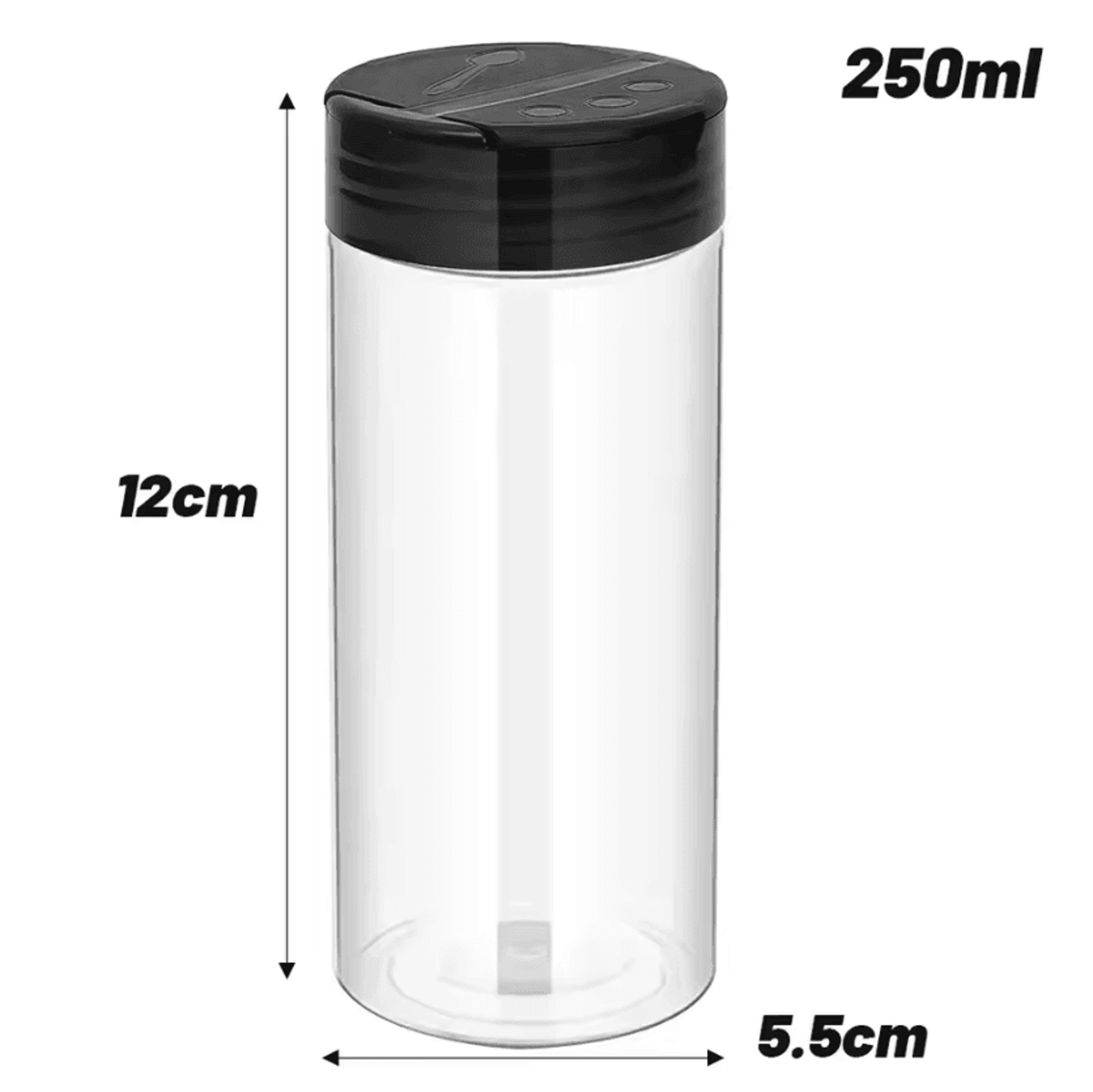 SpiceKeeper Shaker Spice Jar Set  Transparent Seasoning Containers 3