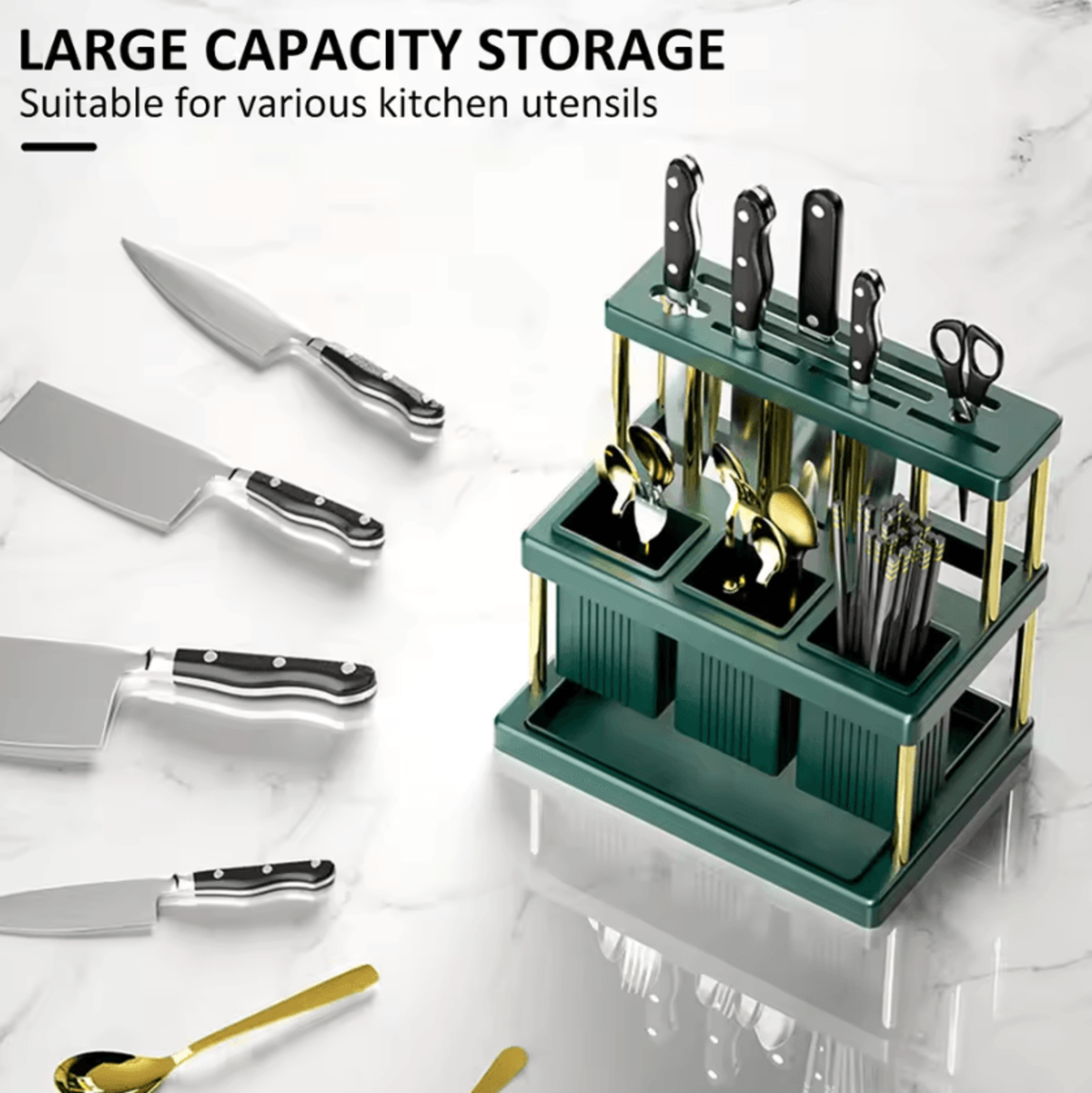 SafeDry Knife Holder  Cutlery Organizer Rack With Drainage System 1