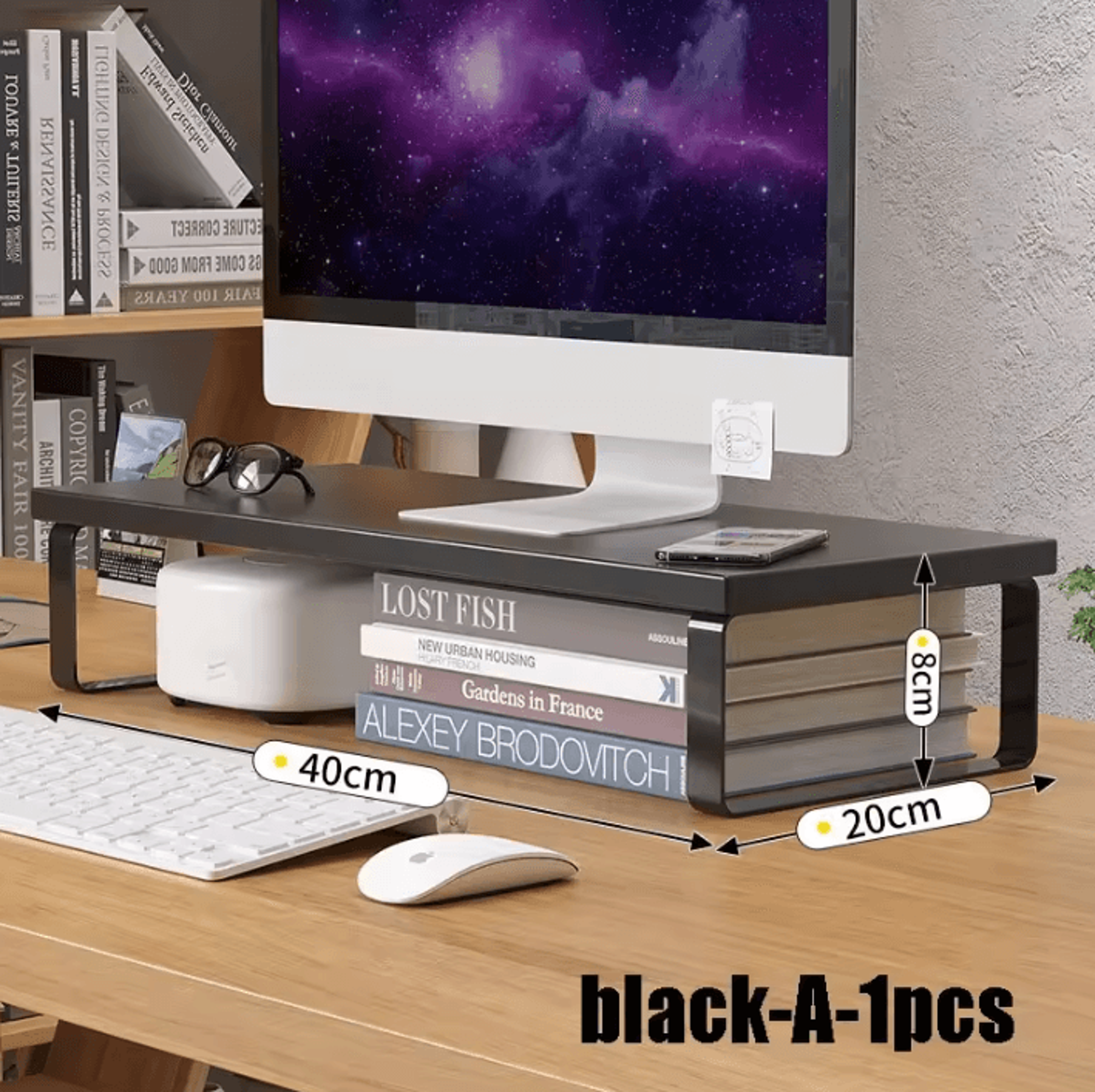 ElevaDesk Monitor Stand  Desktop Storage Shelf 1