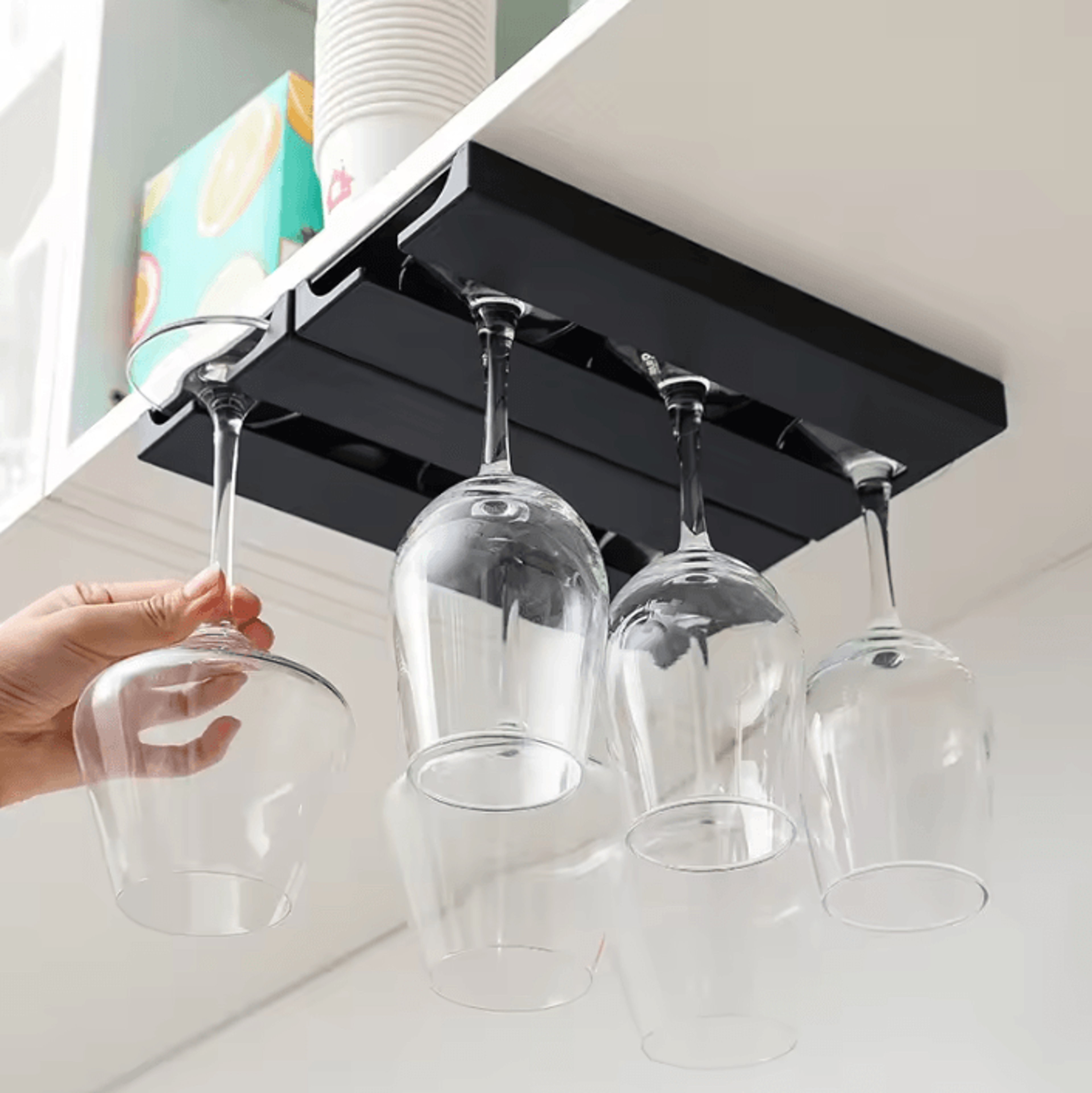 EleganceHang UnderCabinet Wine Glass Rack 2