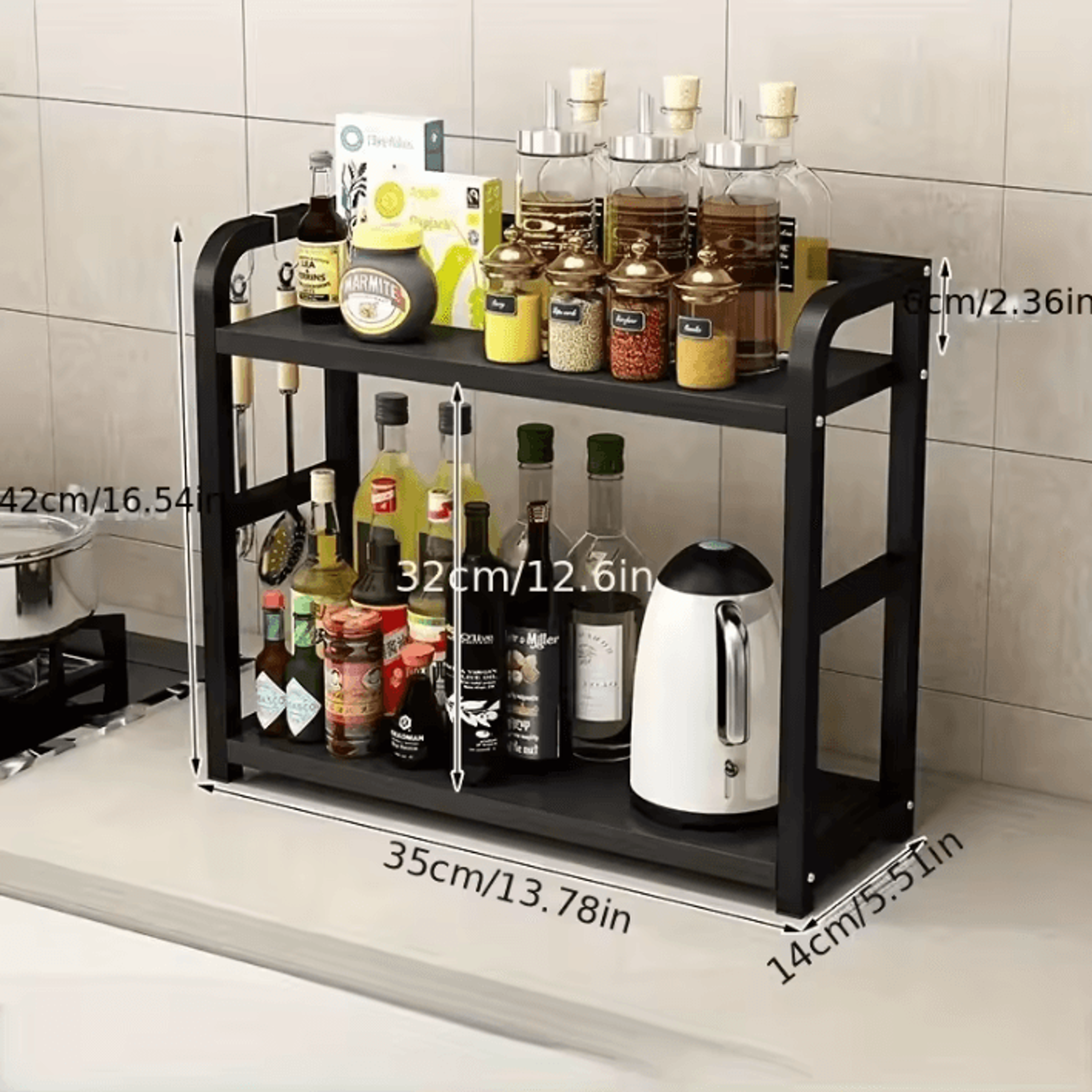 BrewSpace 2Tier Coffee Station Organizer Shelf 2
