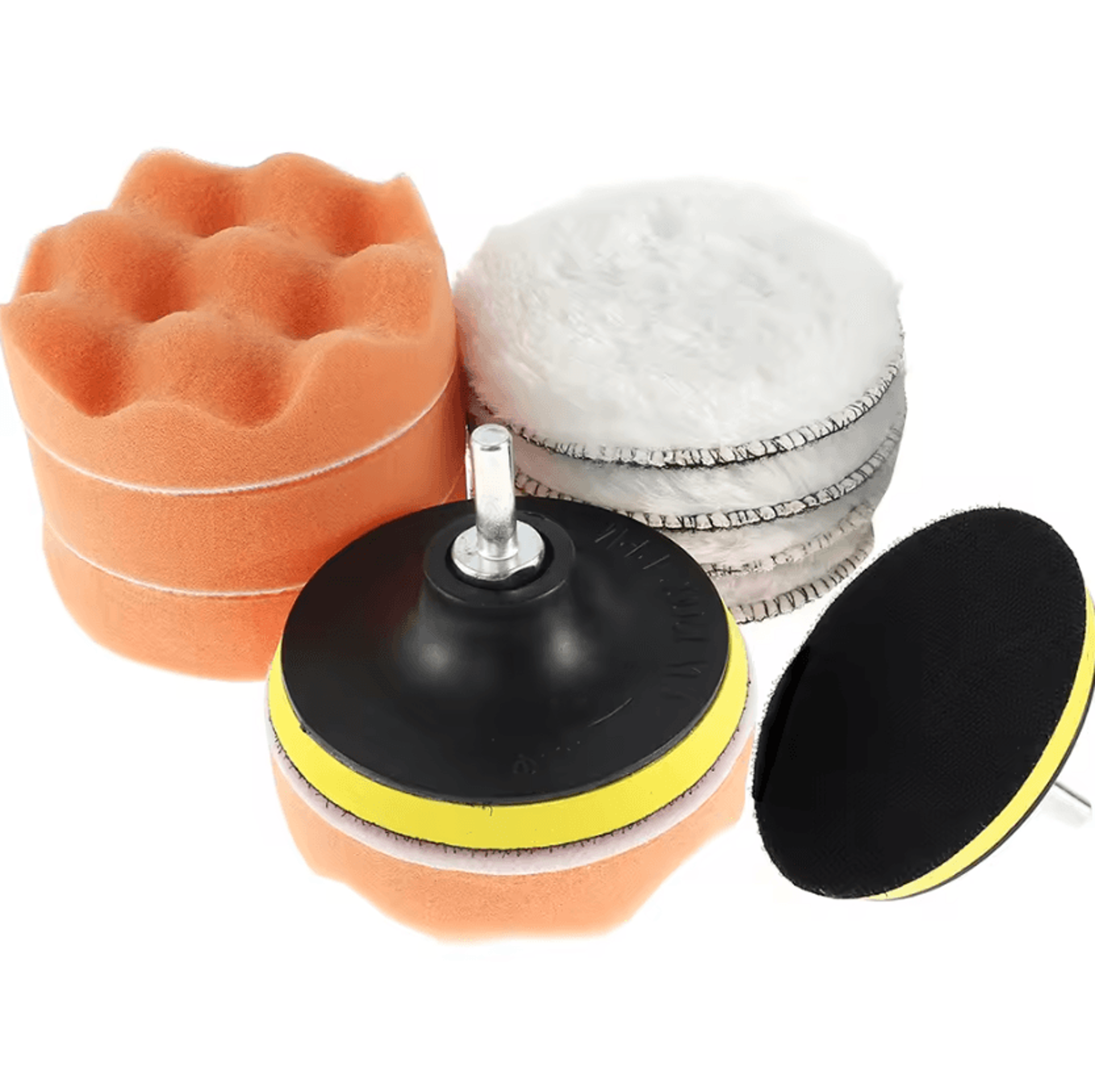 Professional Car Polishing Pad Kit 12Piece Foam  Wool Buffing Pads With Drill Adapter 4