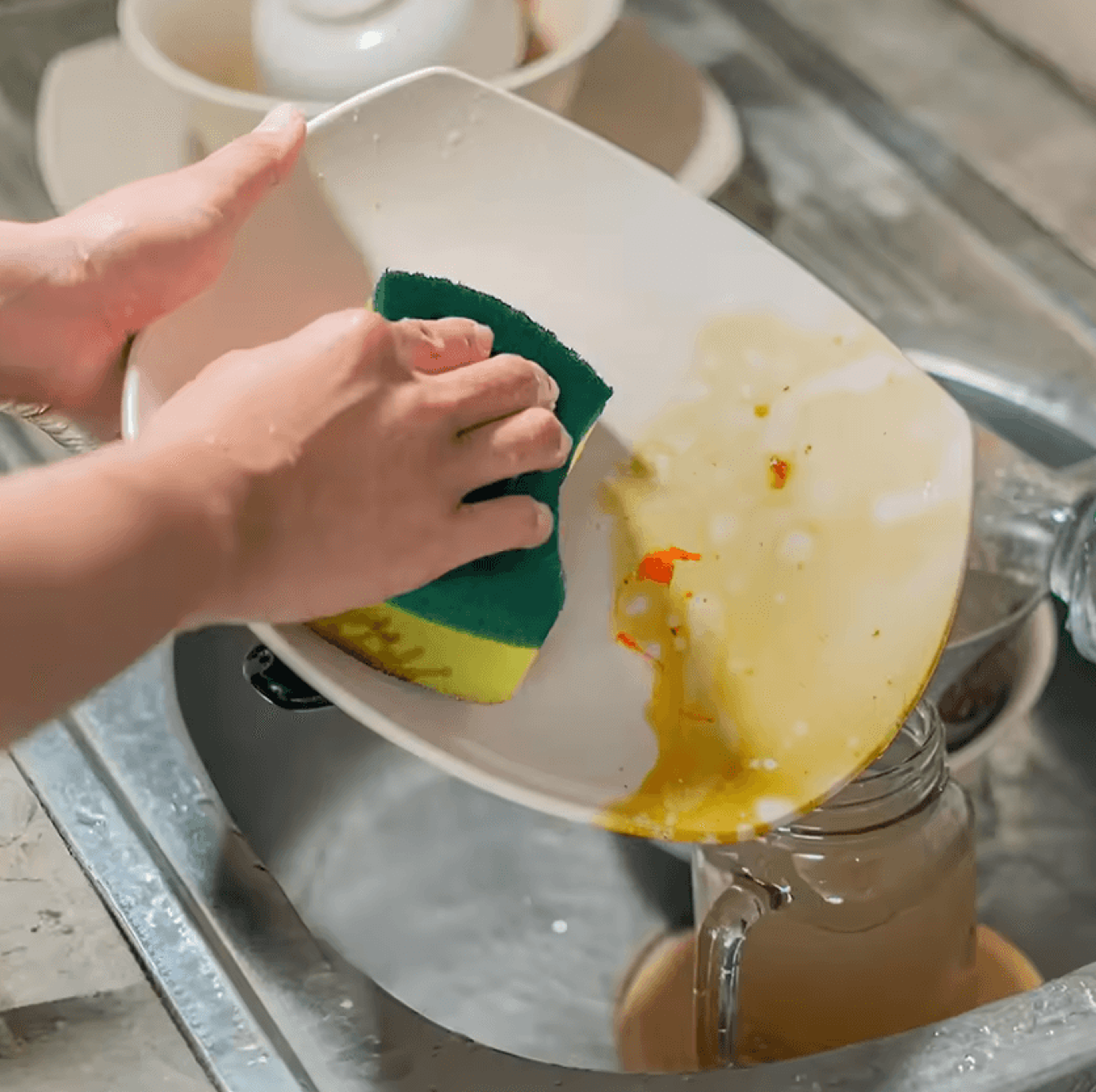 Soft Dishwashing Sponge Scouring Pads For Kitchen Cleaning And Non Scratch Scrubbing 0