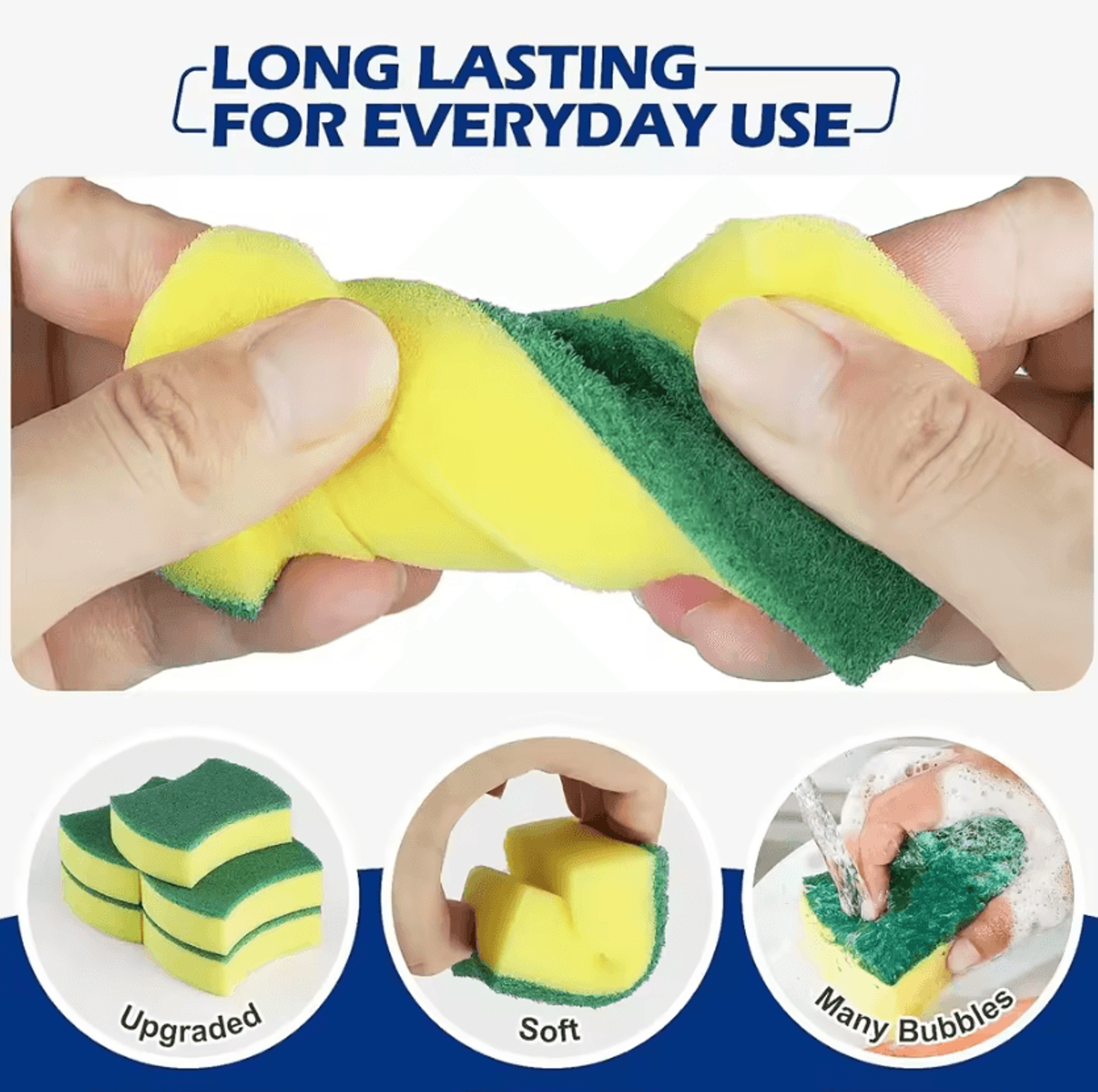 Soft Dishwashing Sponge Scouring Pads For Kitchen Cleaning And Non Scratch Scrubbing 1
