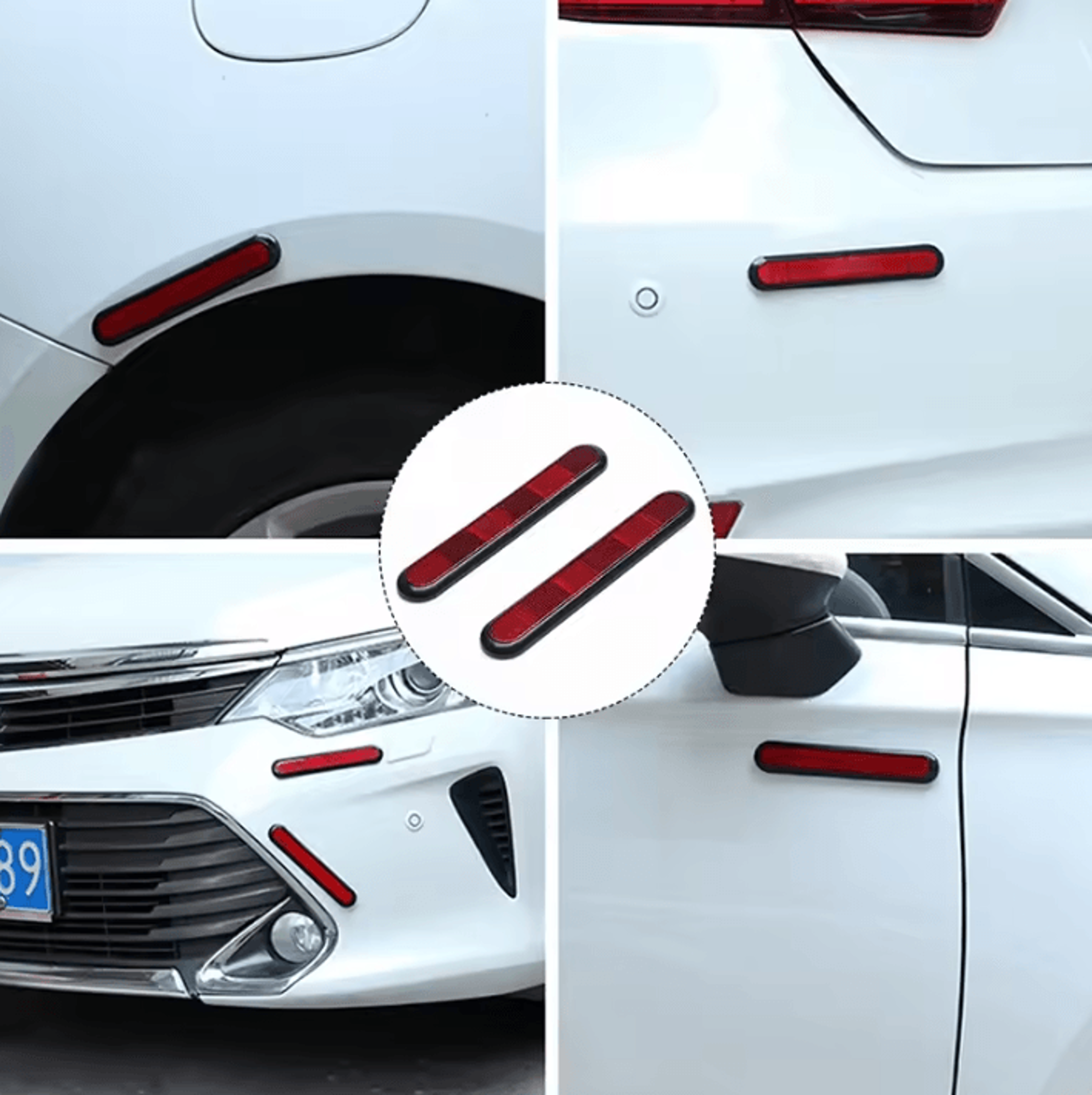 2Piece Reflective Safety Stickers  Reflective Car Reflectors For Cars Motorcycles  Bikes 2