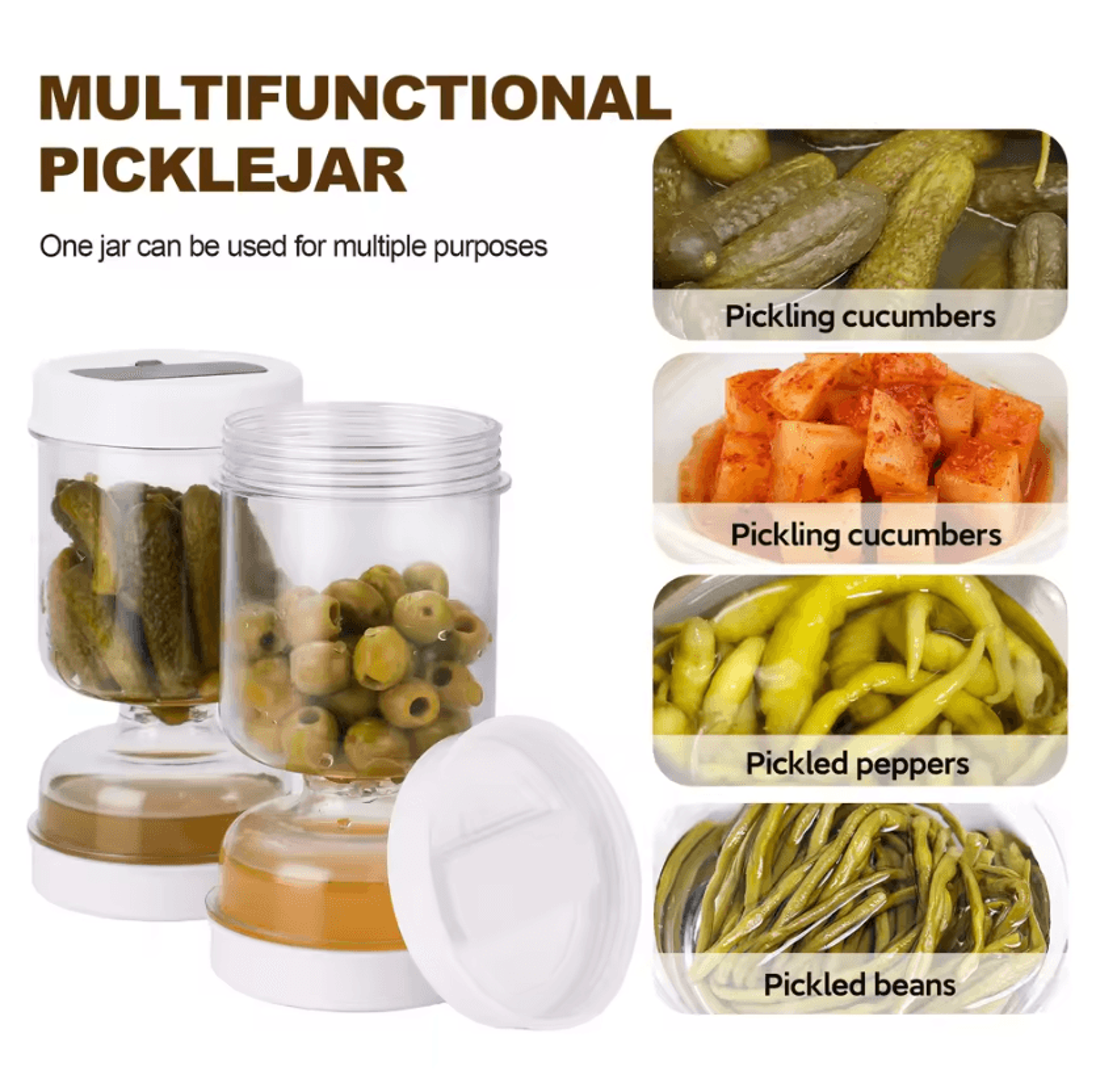 Hourglass Pickle Jar With Strainer  Airtight Pickle Jar With Strainer For Olives Pickles  Kitchen S 2