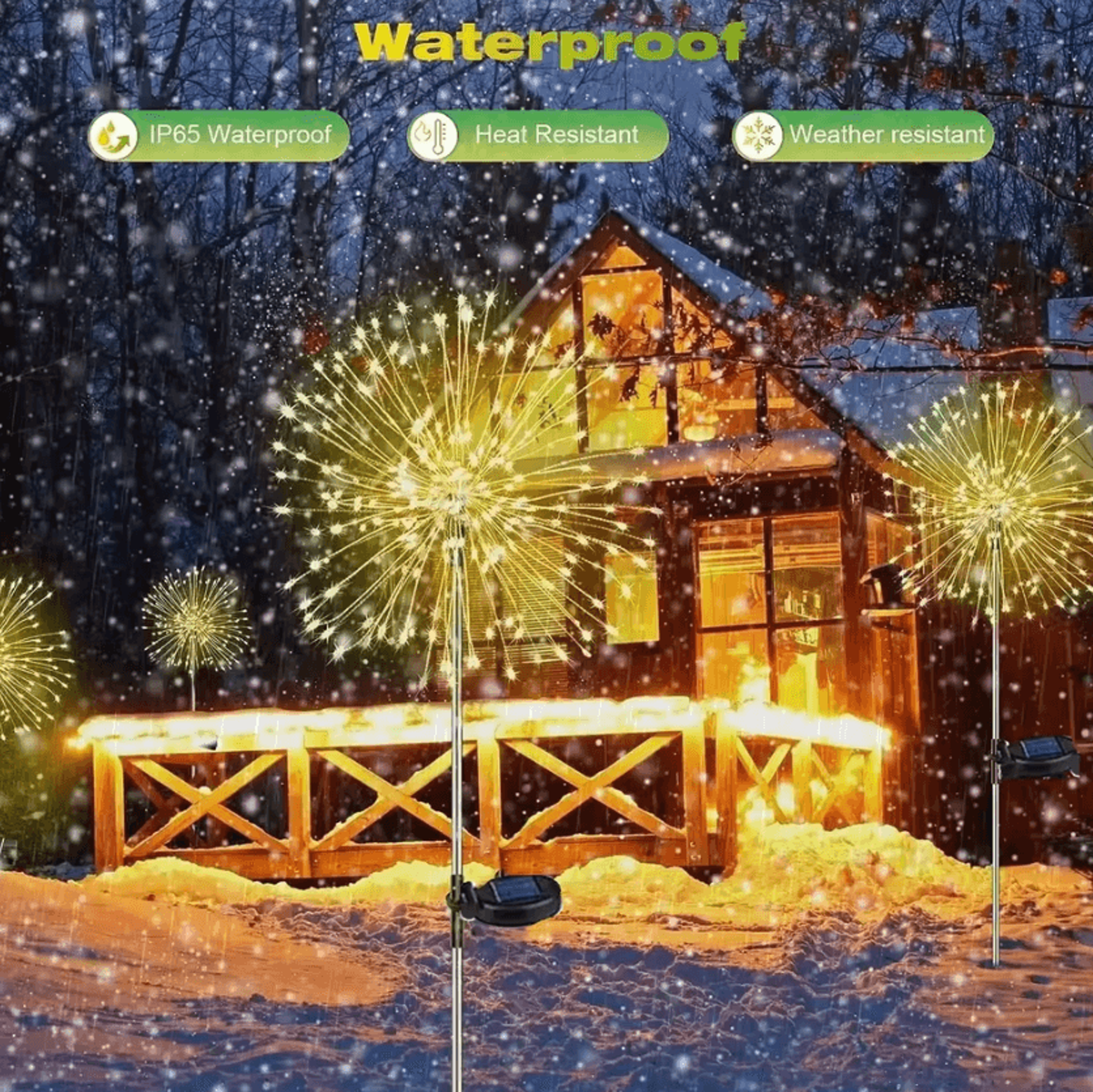 Solar Firework Garden Lights  Waterproof Solar Firework Lights For Outdoor Landscape Lawn  Patio De 4