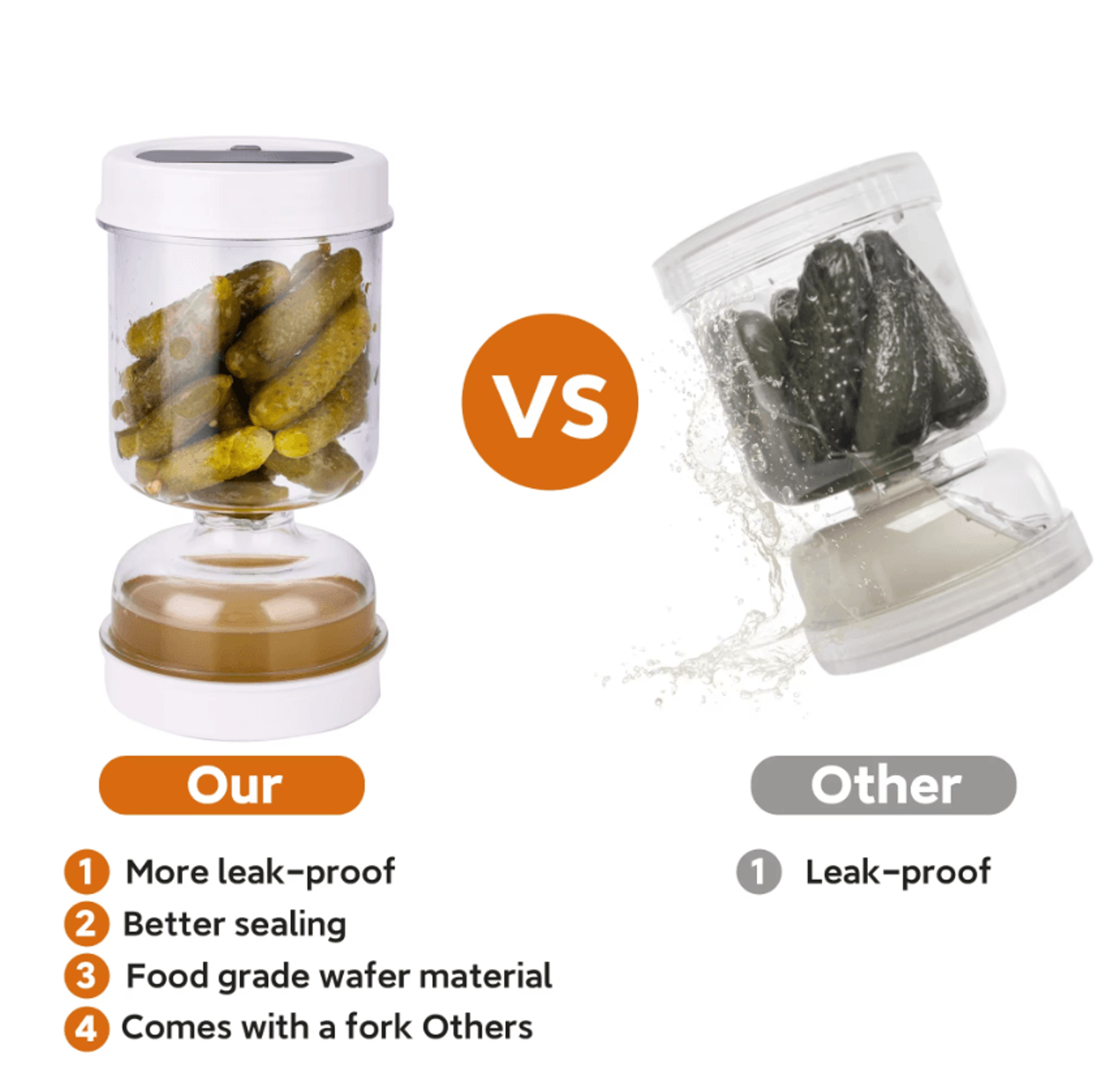 2Pack Hourglass Pickle Jar With Strainer  Airtight Pickle Jar With Strainer For Olives Pickles  Kit 3
