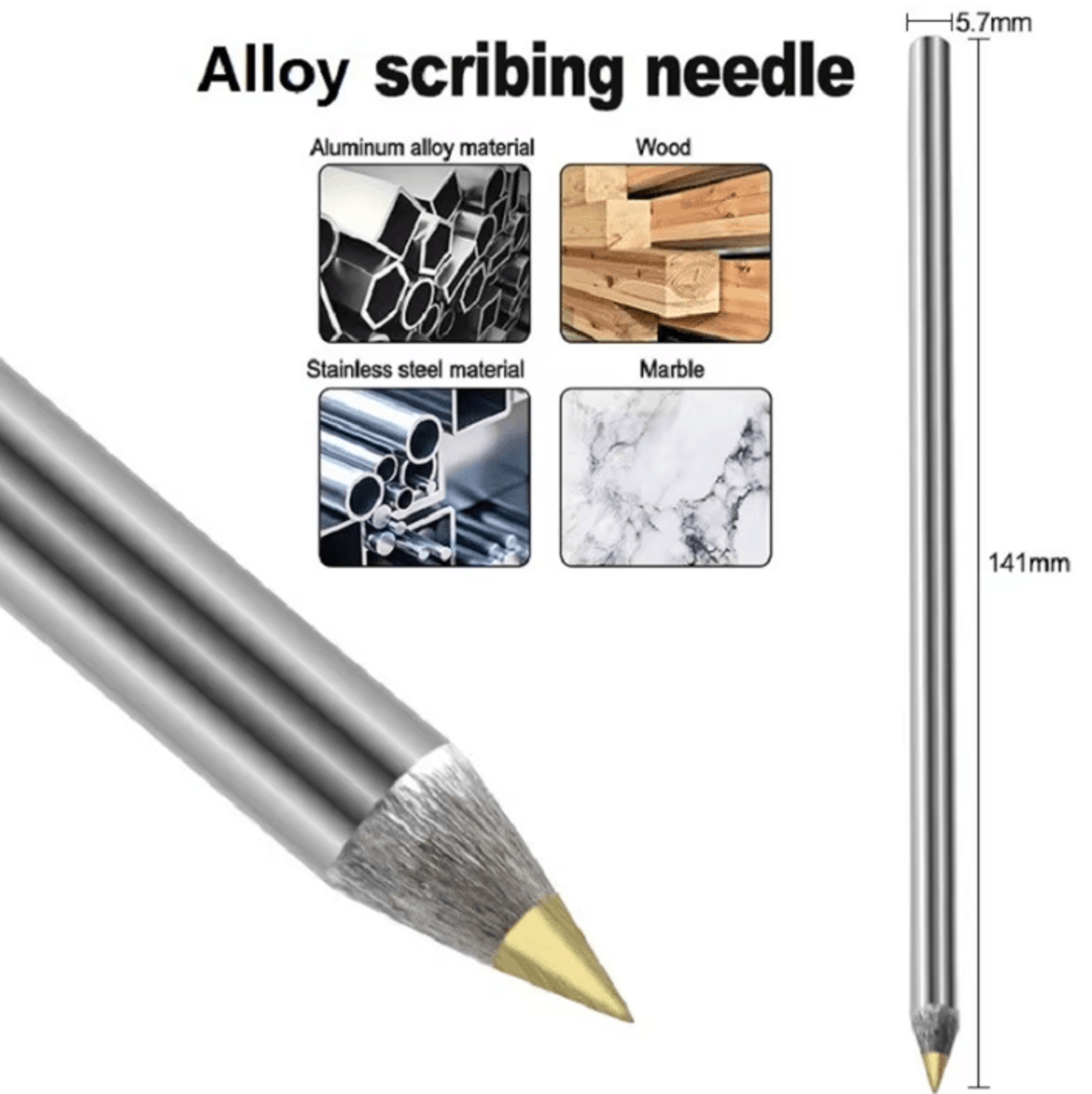 Carbide Scriber Pen  Carbide Scriber Pen For Metal Glass Tile Wood  Precision Marking 1