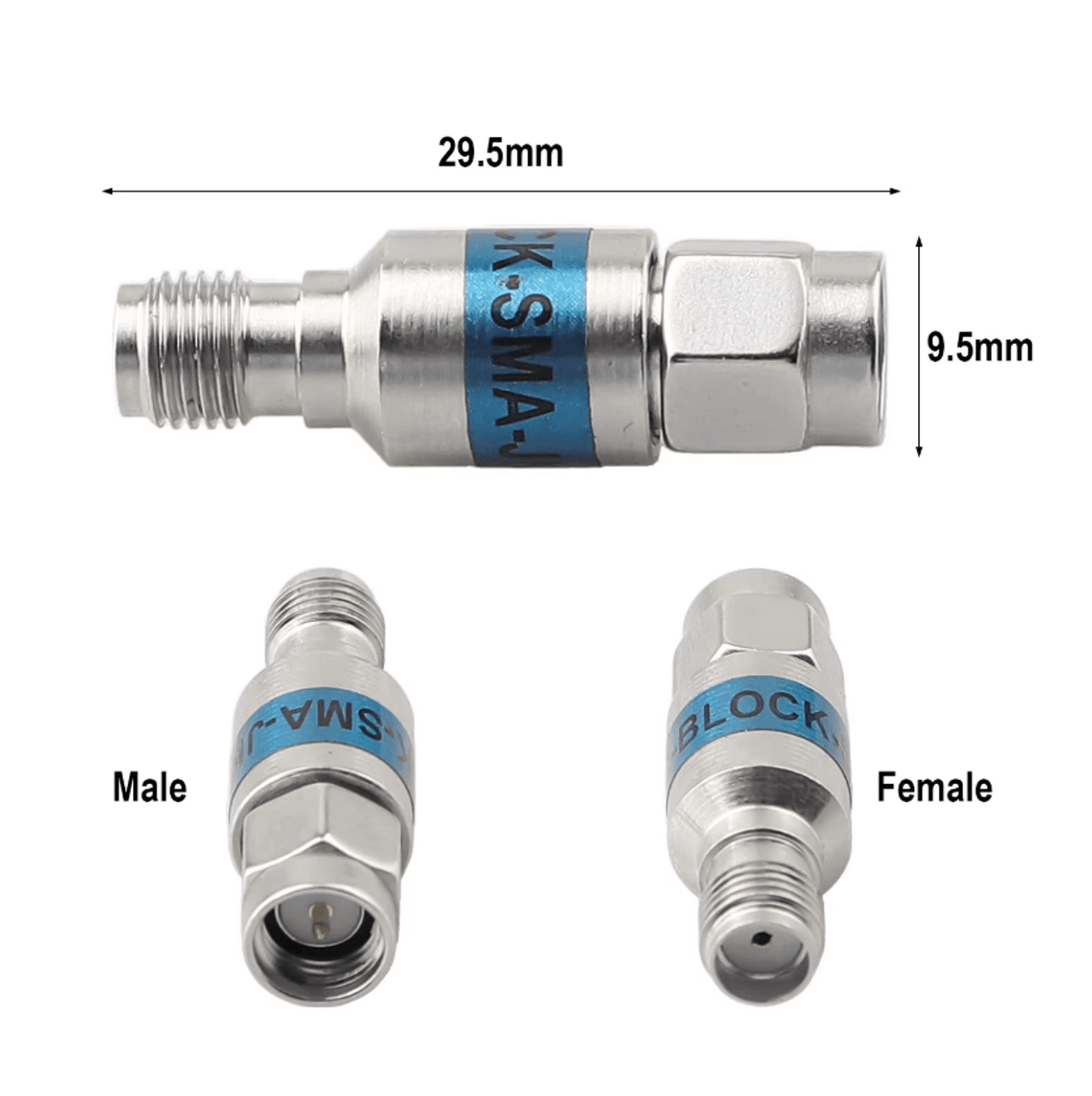 SMA DC Block DC6GHz 2W RF DC Block Connector 50 Ohm Male To Female Signal Isolator 2