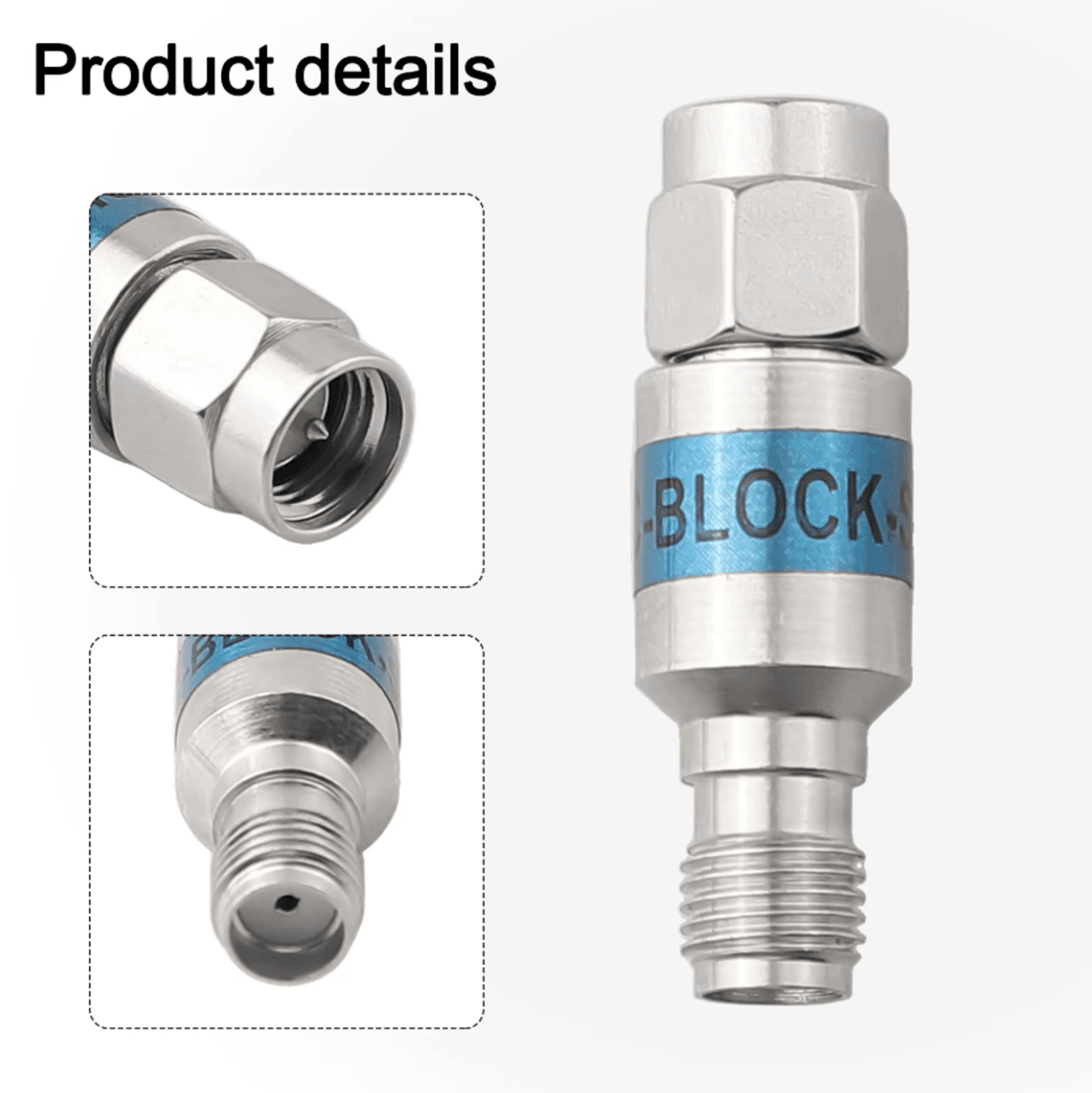 SMA DC Block DC6GHz 2W RF DC Block Connector 50 Ohm Male To Female Signal Isolator 4