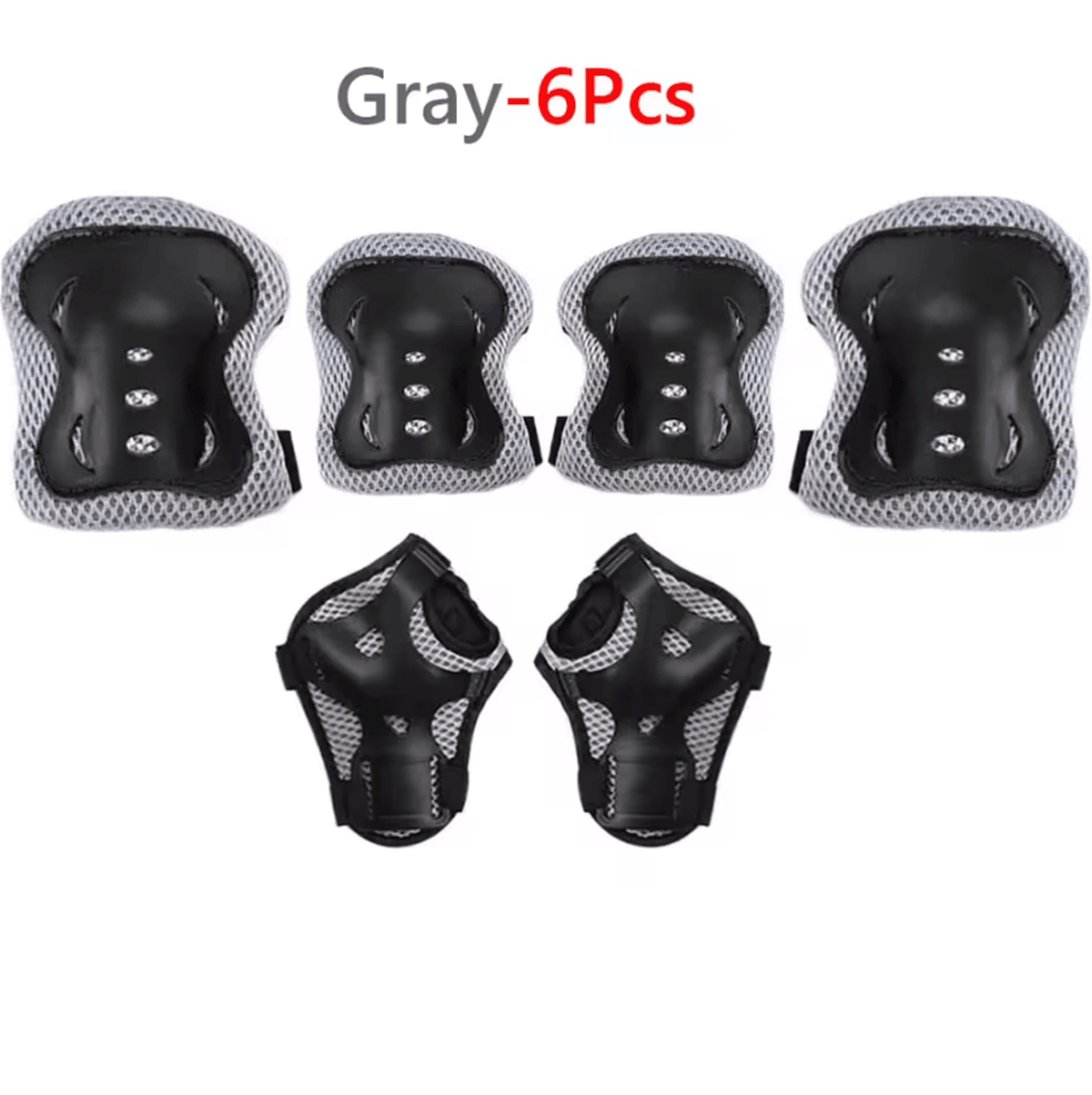 Adjustable Kids Protective Gear Set 6in1 With Knee Pads Elbow Pads And Wrist Guards 8