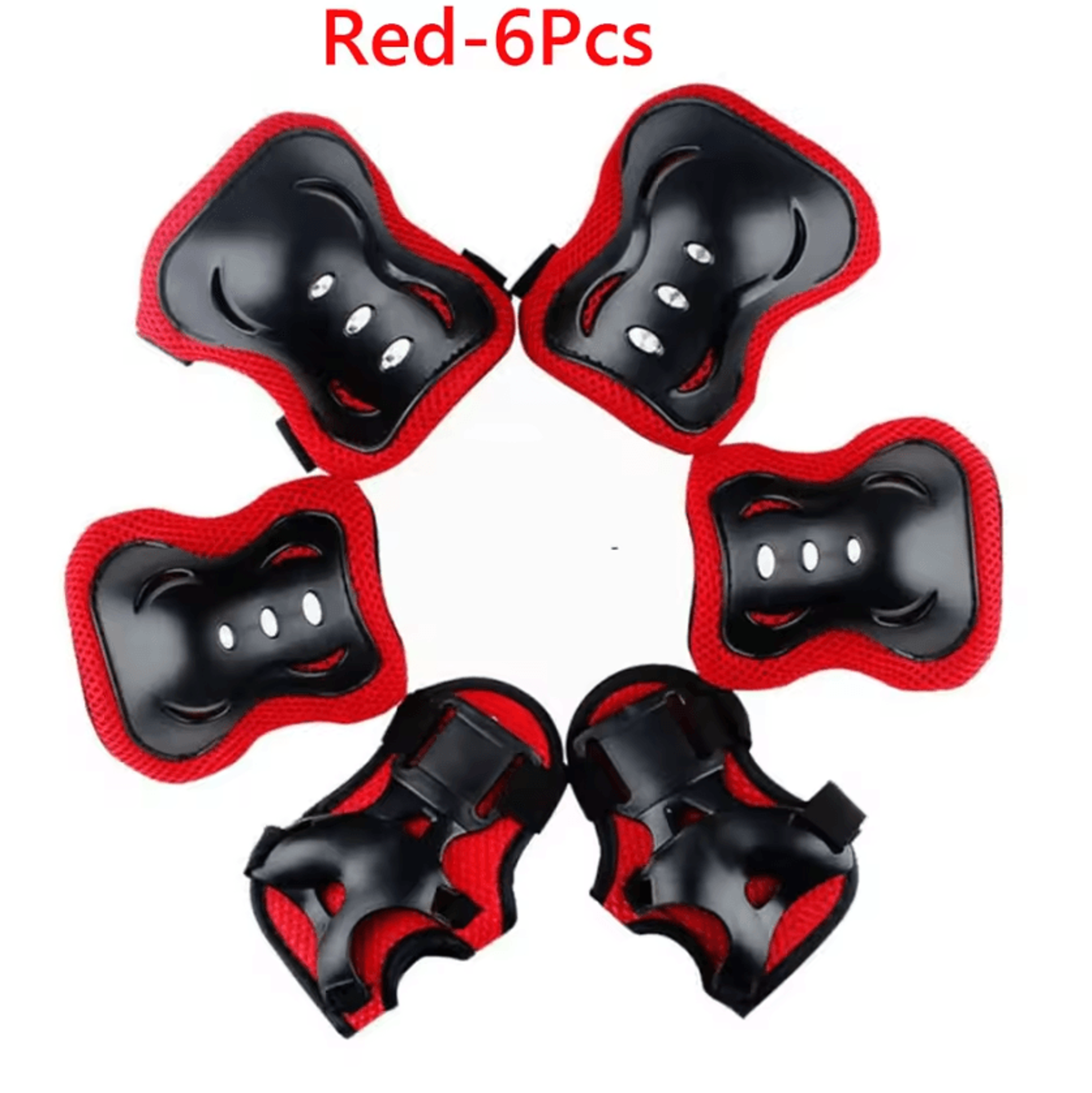 6Piece Kids Protective Gear Set With Knee Pads Elbow Pads And Wrist Guards For Skating And Cycling 6