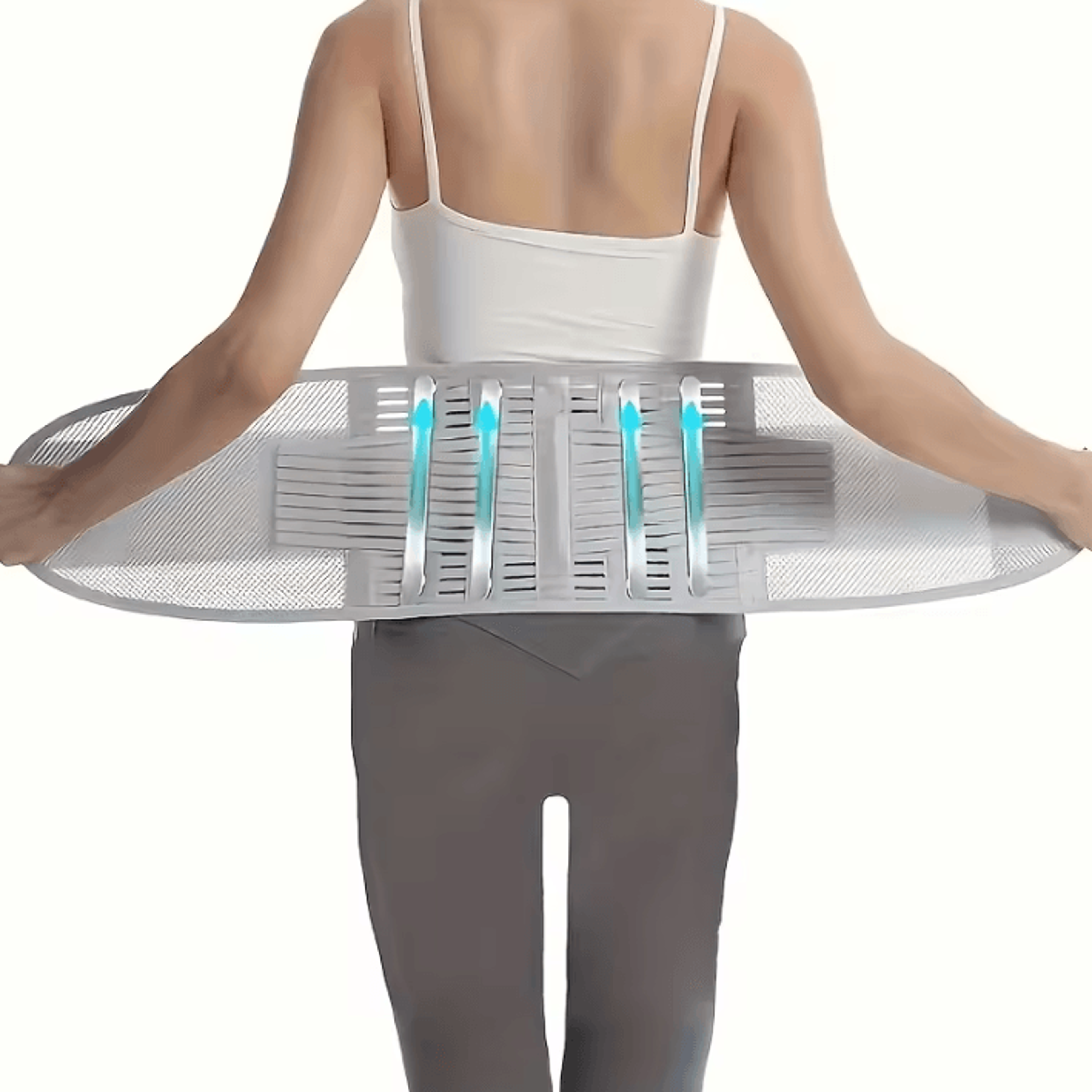 Compression Waist Support Belt With 5 Reinforced Support Plates Breathable Lumbar Back Brace 3