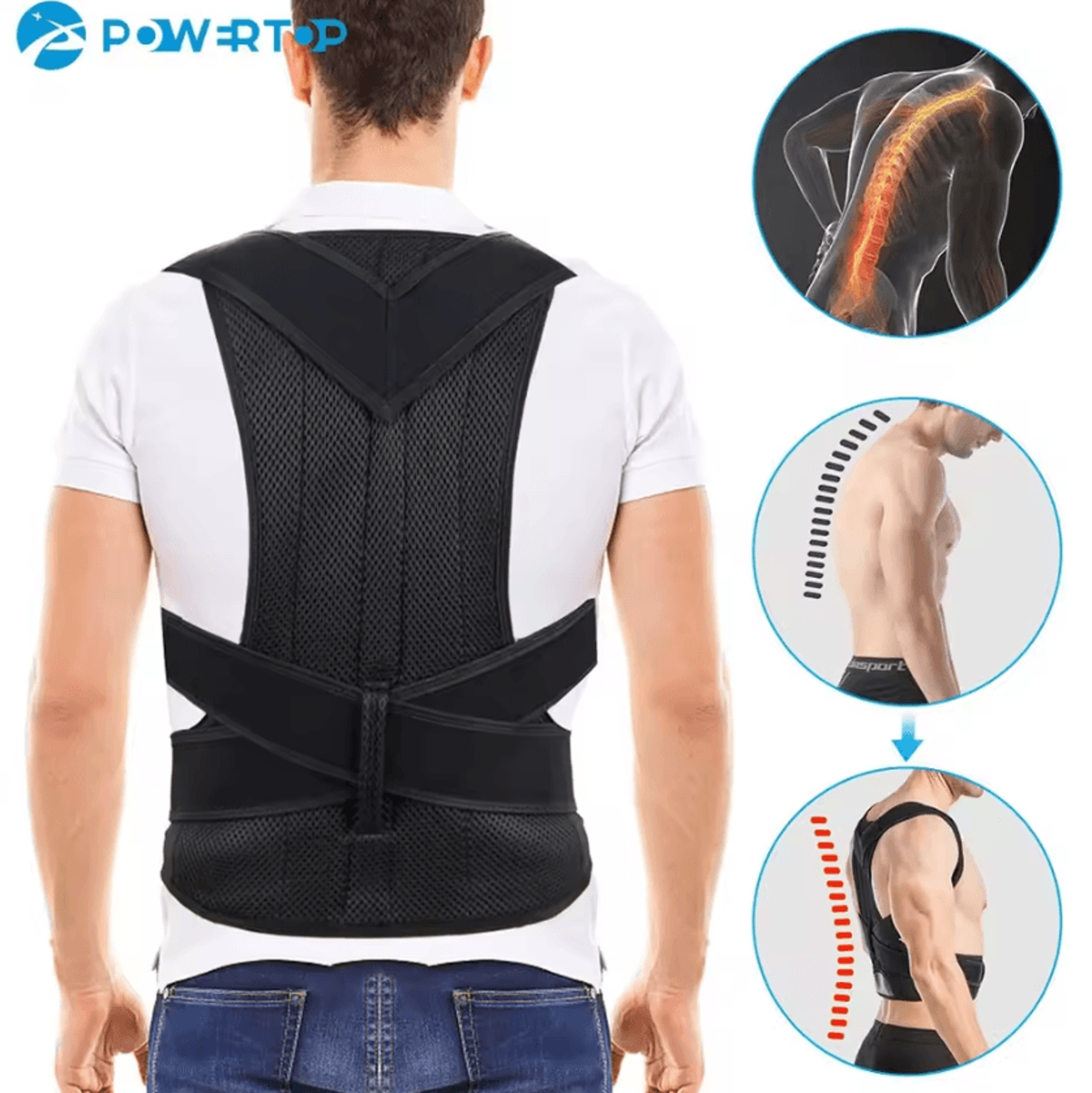 Adjustable Posture Corrector Vest With Reinforced Lumbar Support For Back Shoulders  Spine Alignmen 3