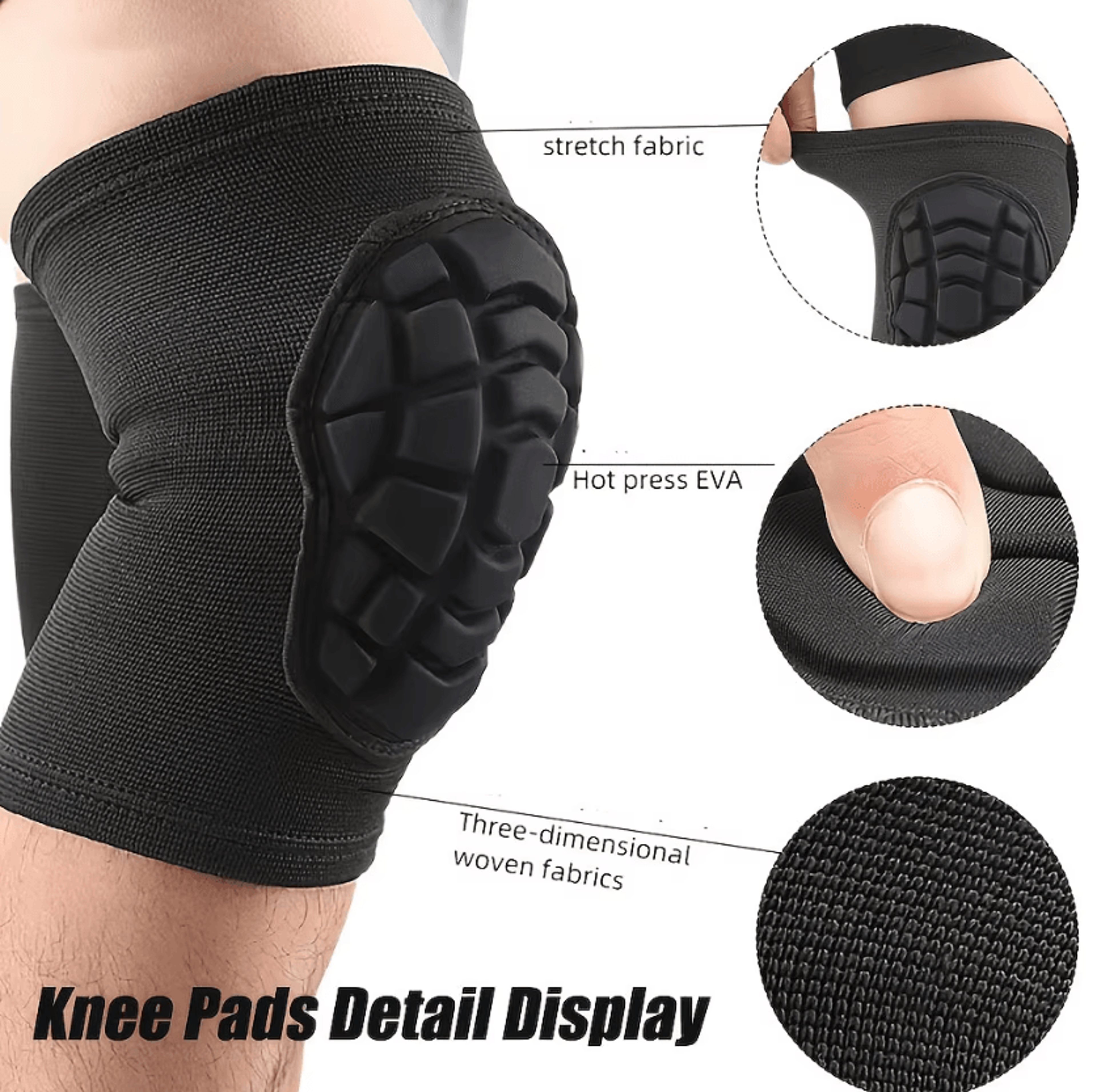 1 Pair Sports Knee Pads Compression Knee Sleeves For Basketball Volleyball Running  Cycling 3