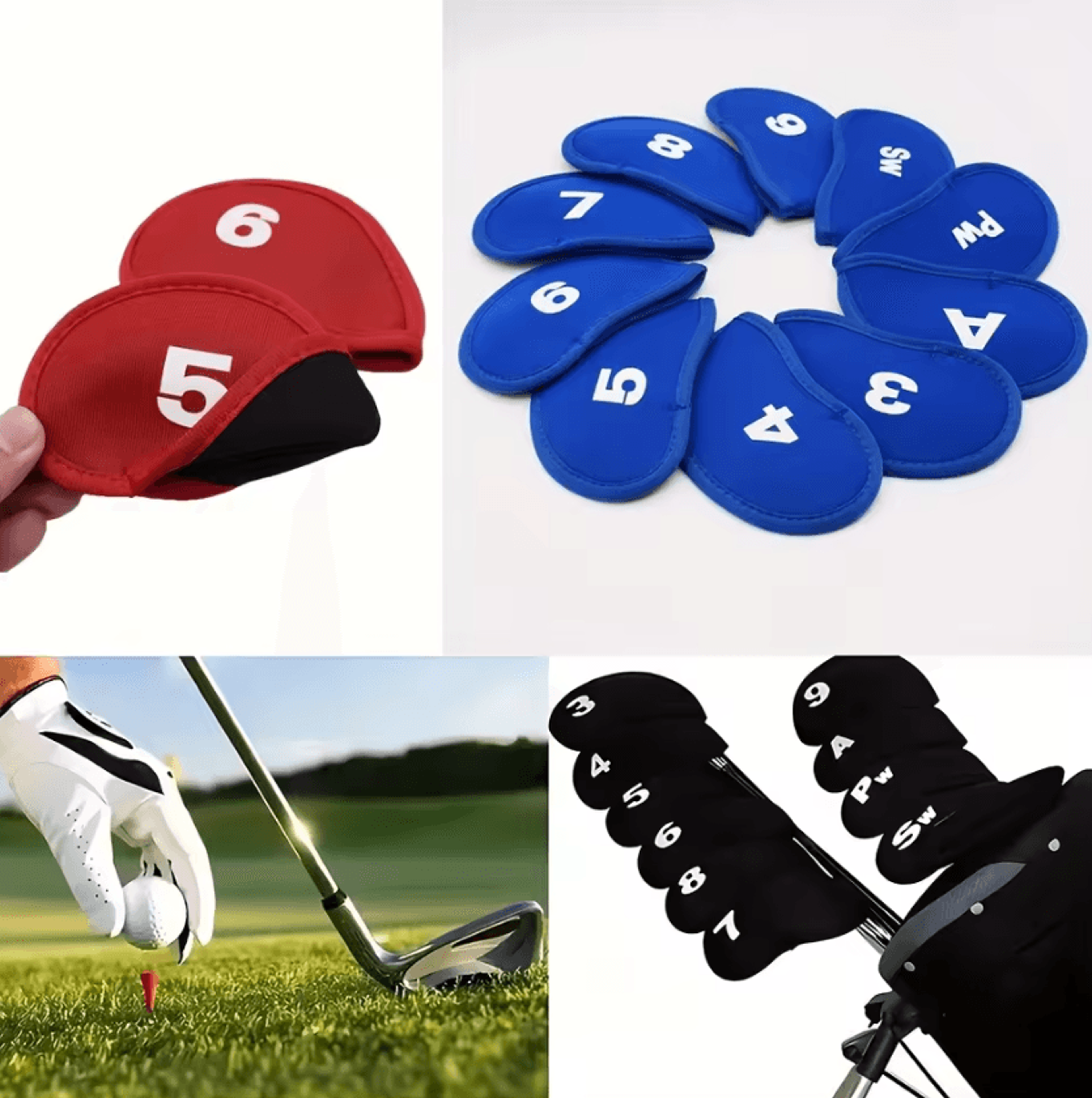10 Piece Golf Iron Head Covers Set Protective Club Head Covers For Golf Clubs 1