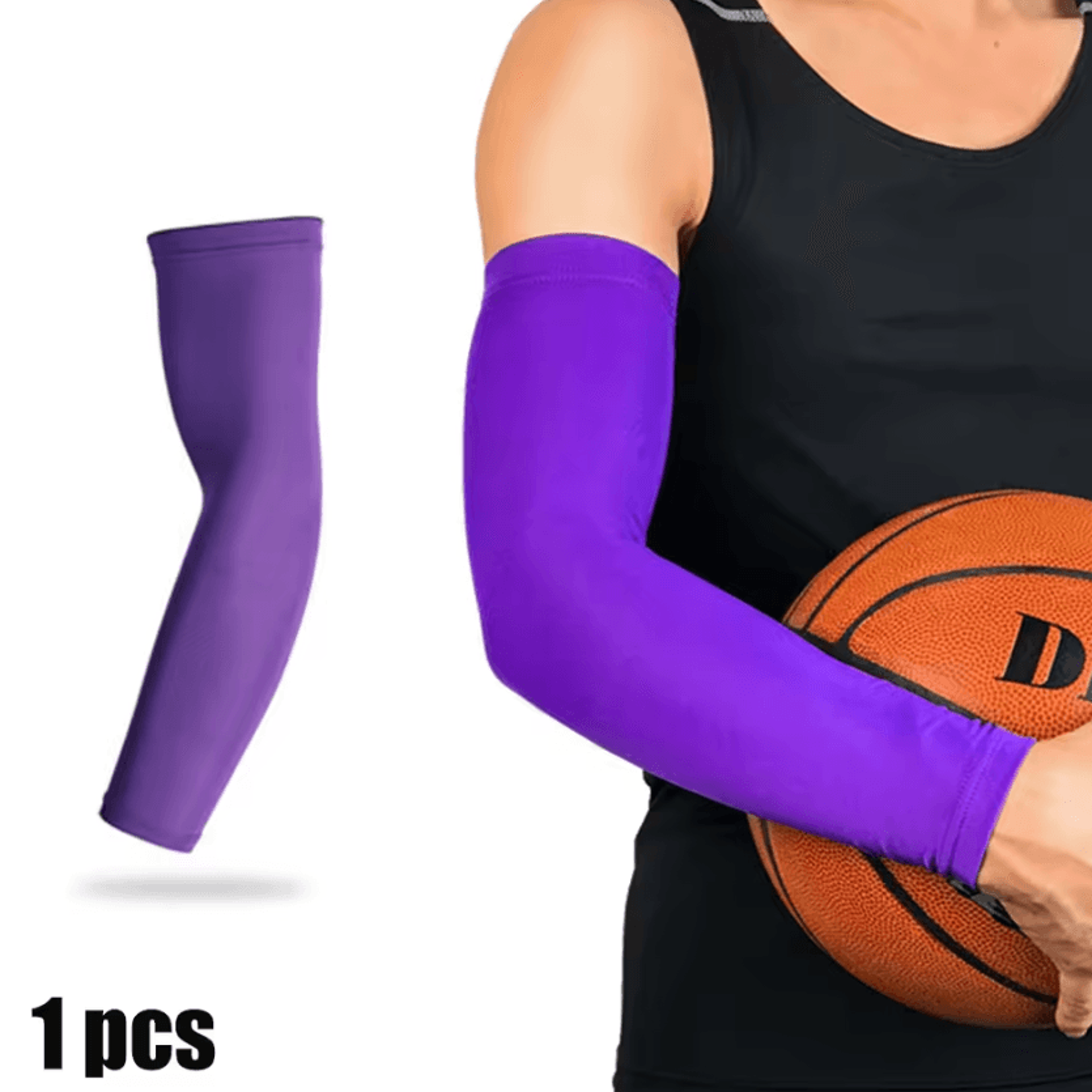 Cooling Compression Arm Sleeve With UV Sun Protection For Basketball Running And Cycling 9