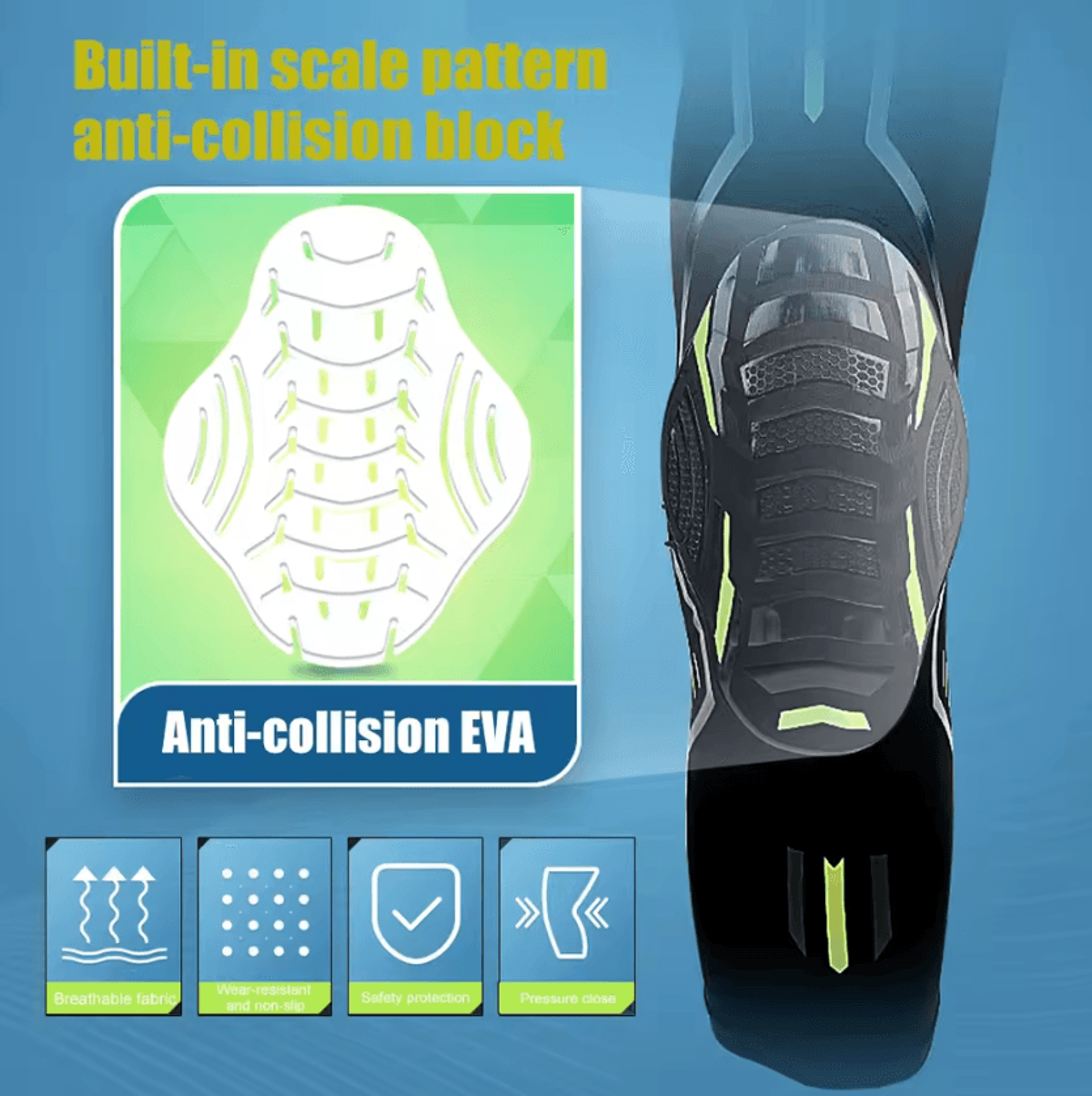 Compression Knee Sleeve With Shock Absorbing Support For Running Sports And Joint Stability 1