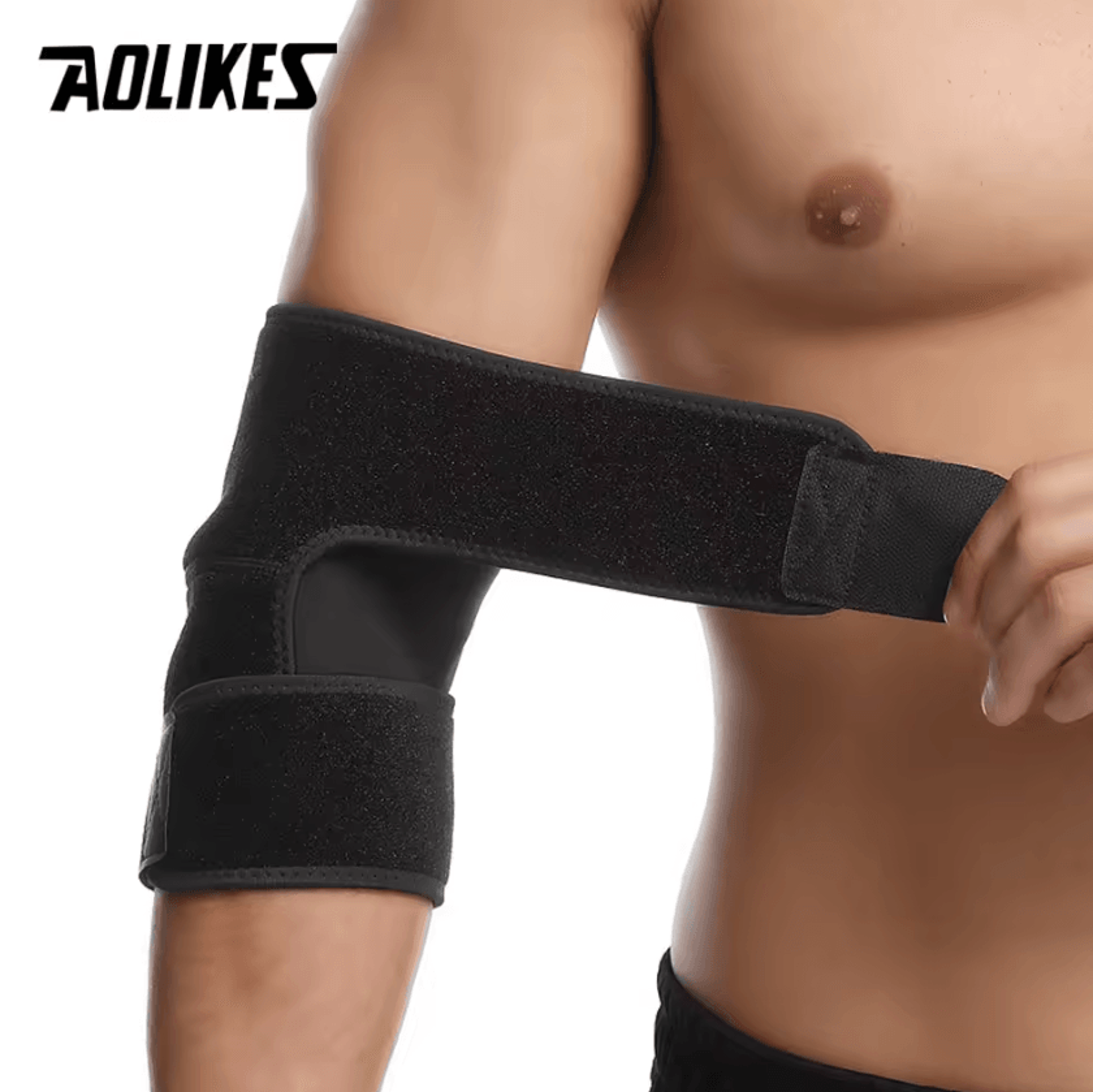 AOLIKES Adjustable Elbow Support Wrap Elastic Elbow Brace For Basketball Gym Tennis  Everyday Suppo 4