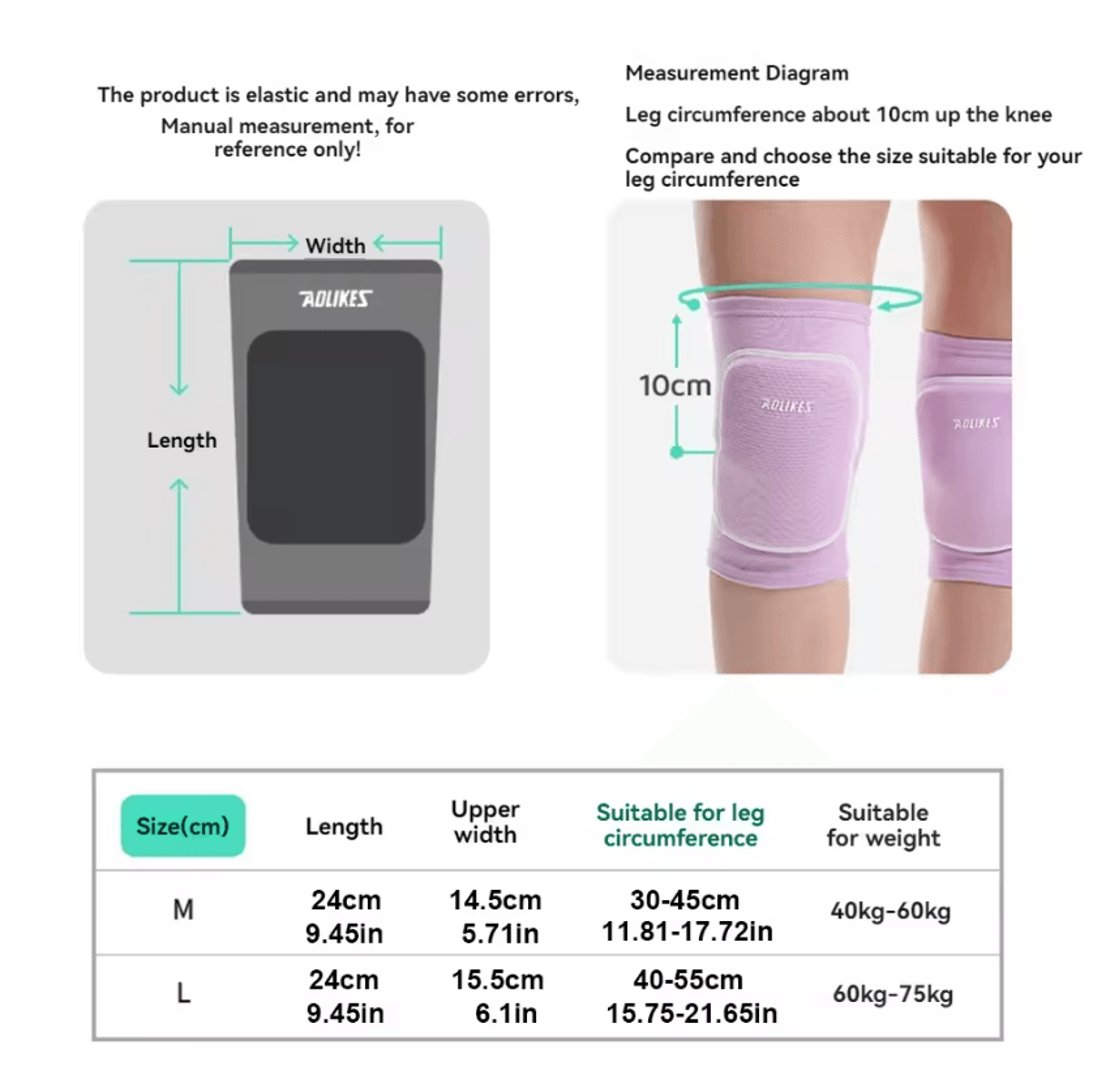 AOLIKES Volleyball Knee Pads Cushioned Sports Knee Brace For Basketball Dance Running  Fitness 1