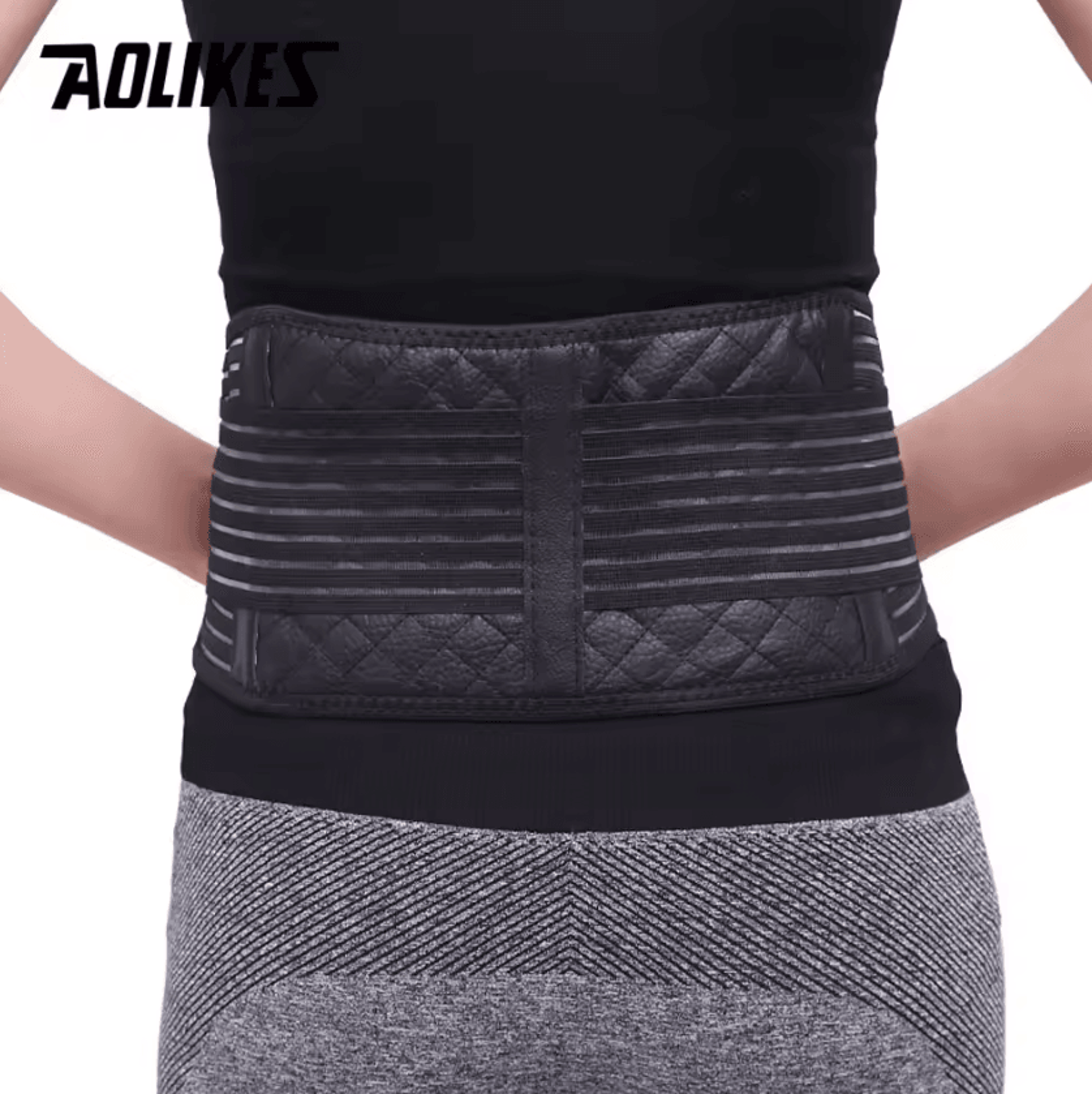 AOLIKES Tourmaline Waist Support Belt SelfWarming Lumbar Back Brace For Posture Support And Everyda 2