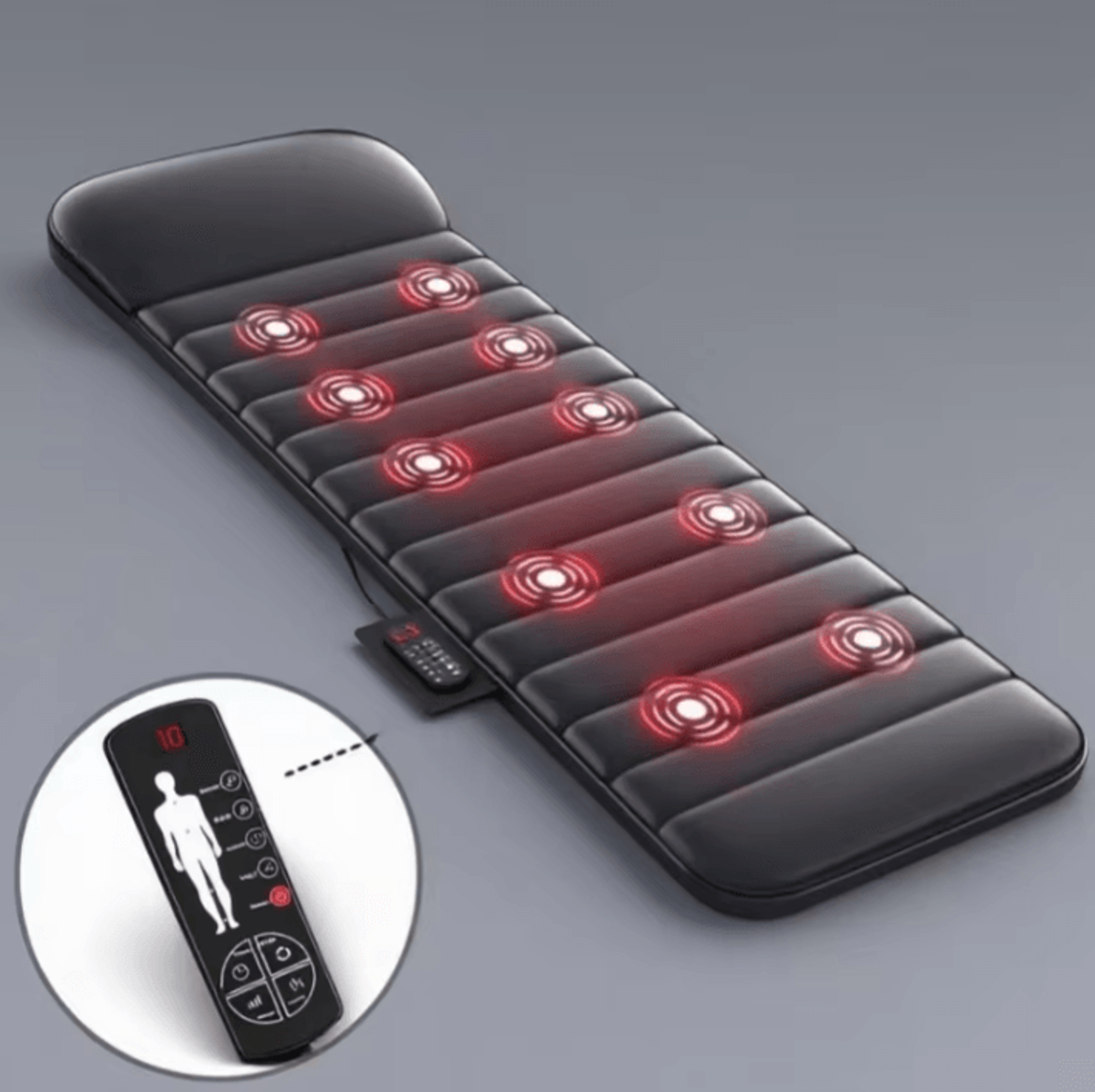 Electric Full Body Massage Mattress With Heat Kneading Vibration And Lumbar Airbag 0