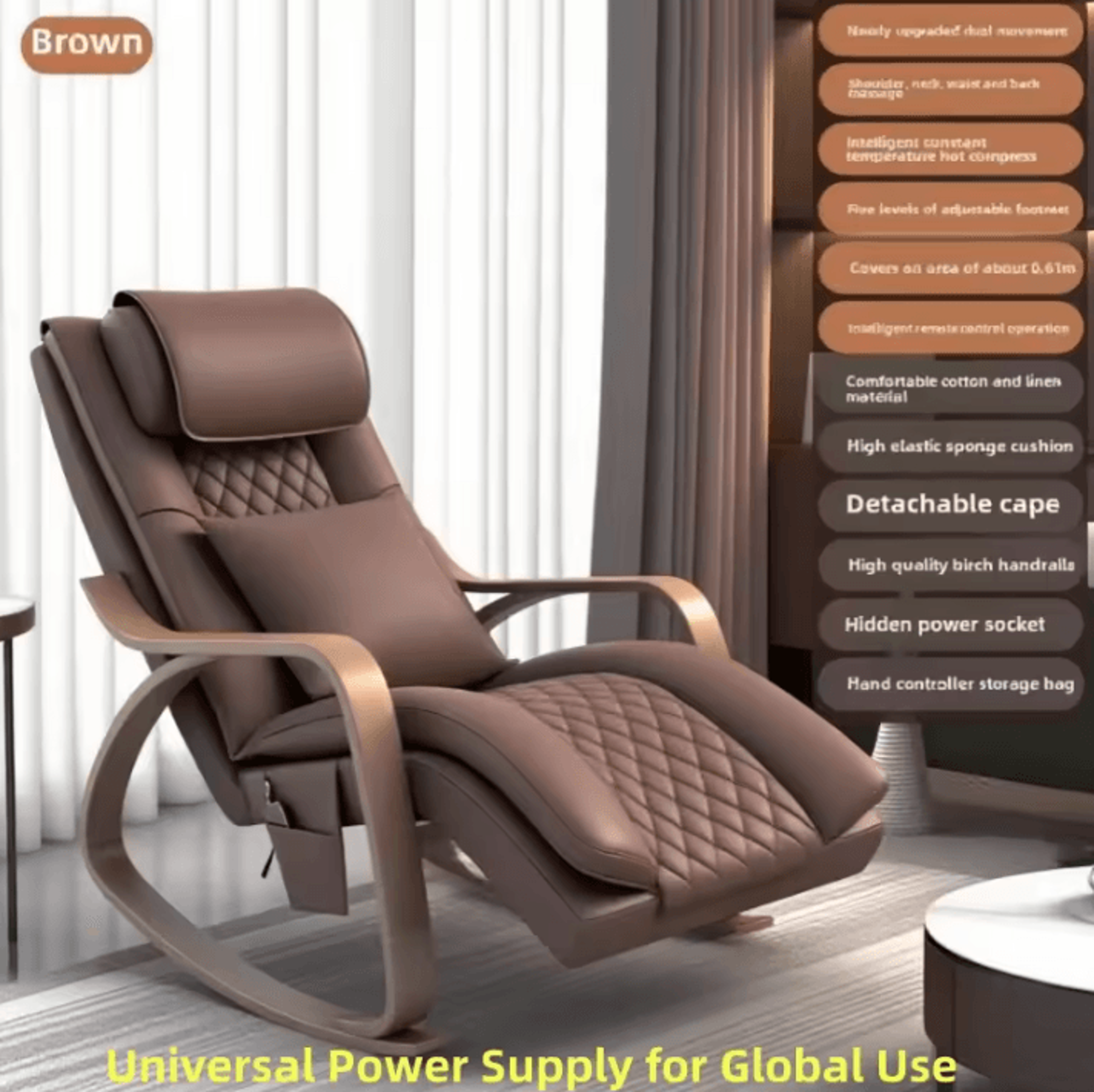 Ergonomic Massage Recliner Chair With Heat And Vibration  Overstuffed Heated Recliner For Neck Back 5