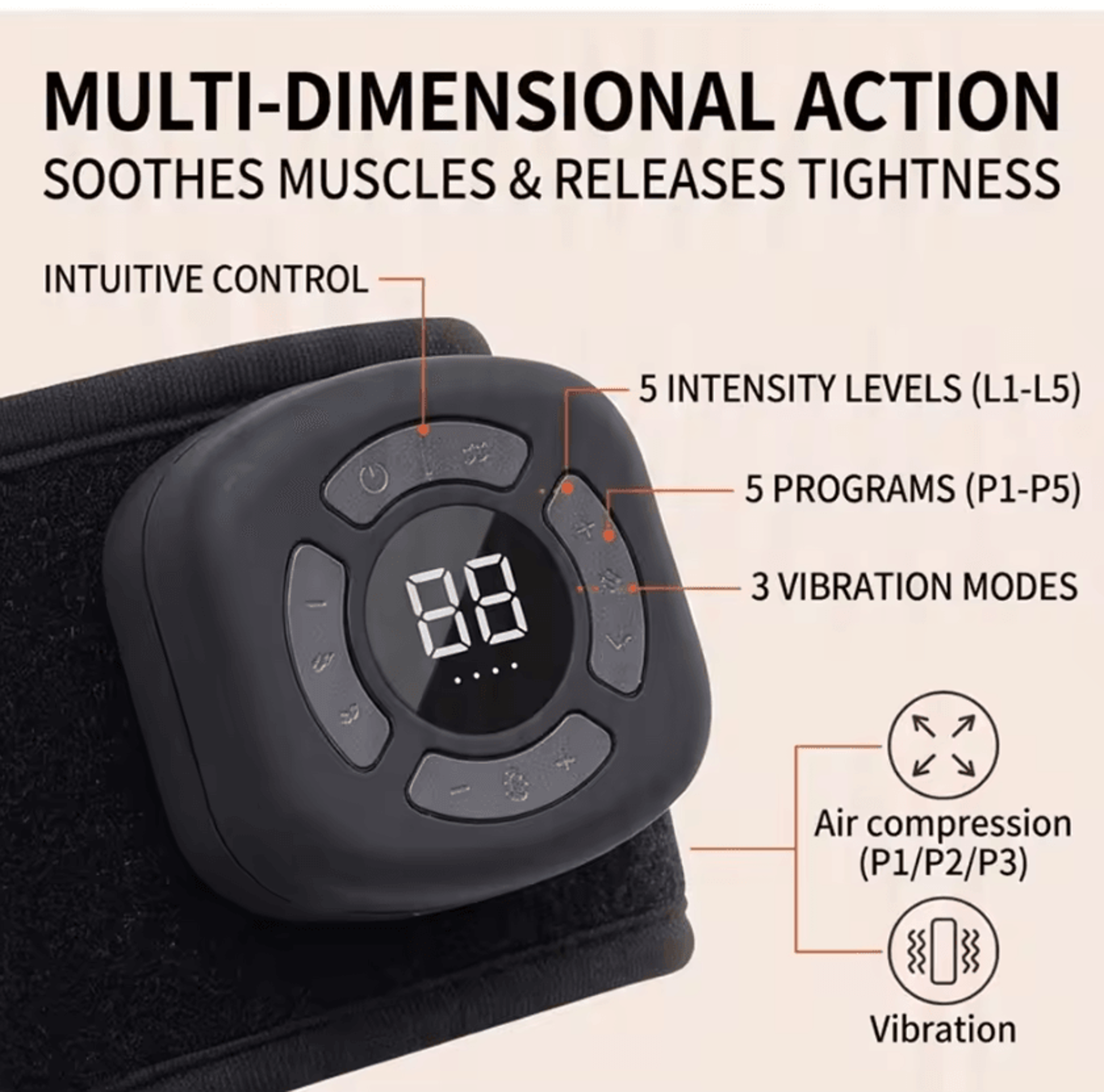 Cordless Ankle Foot Air Massager With Heat  Rechargeable Compression Ankle Massager With Air Pressu 3