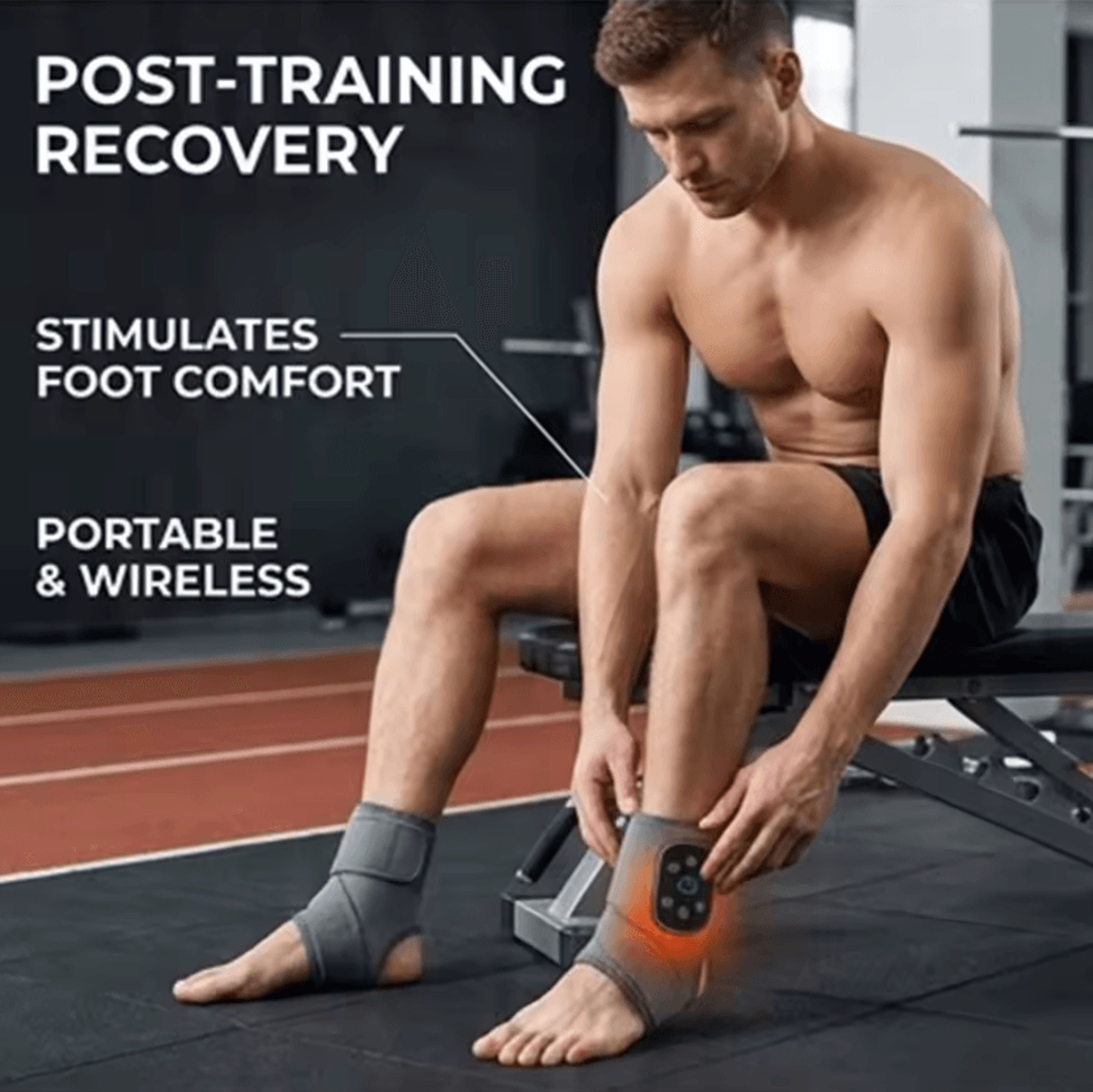 Cordless Heated Ankle Massager  Rechargeable Vibration Foot Wrap With 5 Heat Levels  3 Massage Mode 2