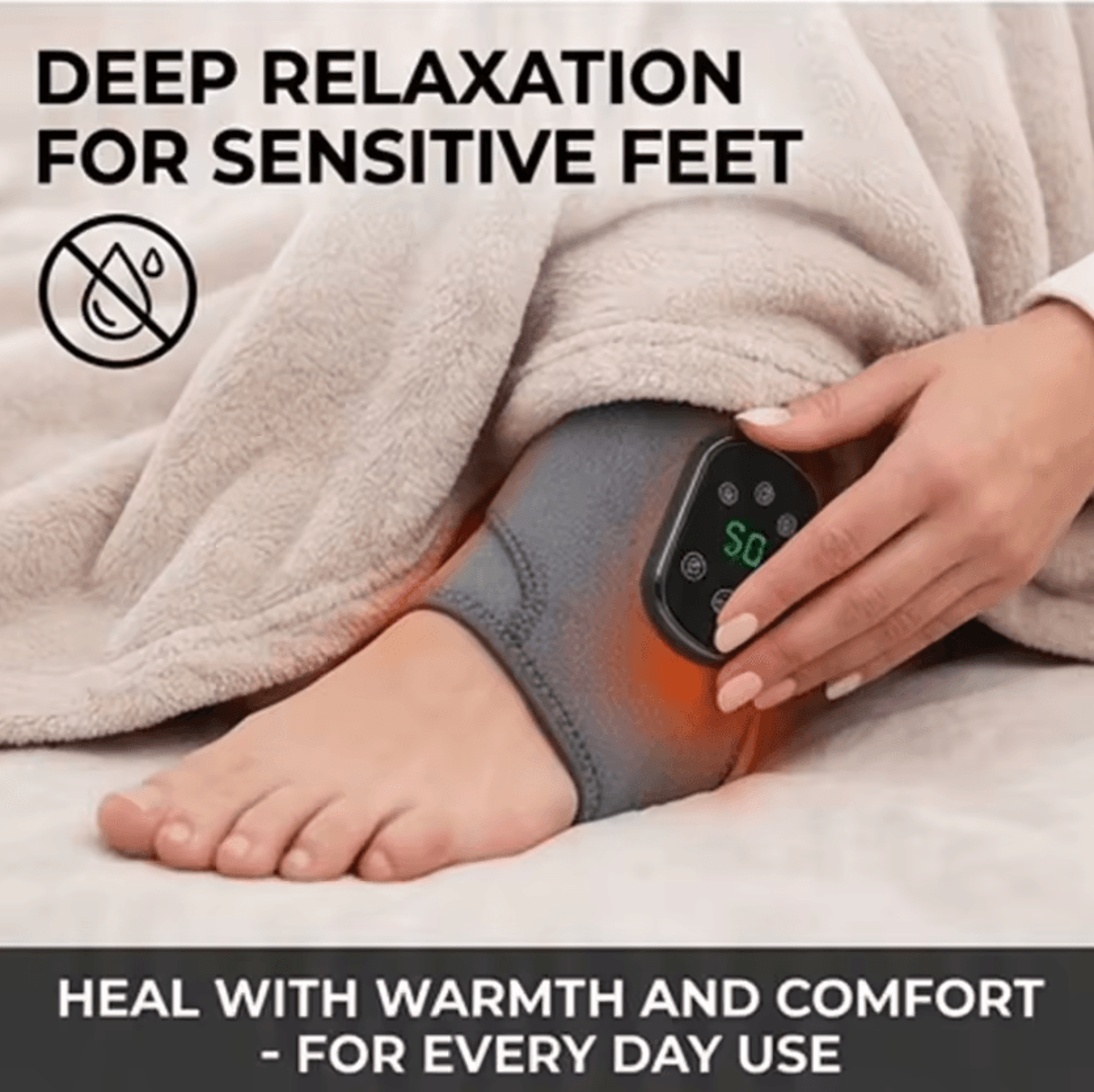Cordless Heated Ankle Massager  Rechargeable Vibration Foot Wrap With 5 Heat Levels  3 Massage Mode 4