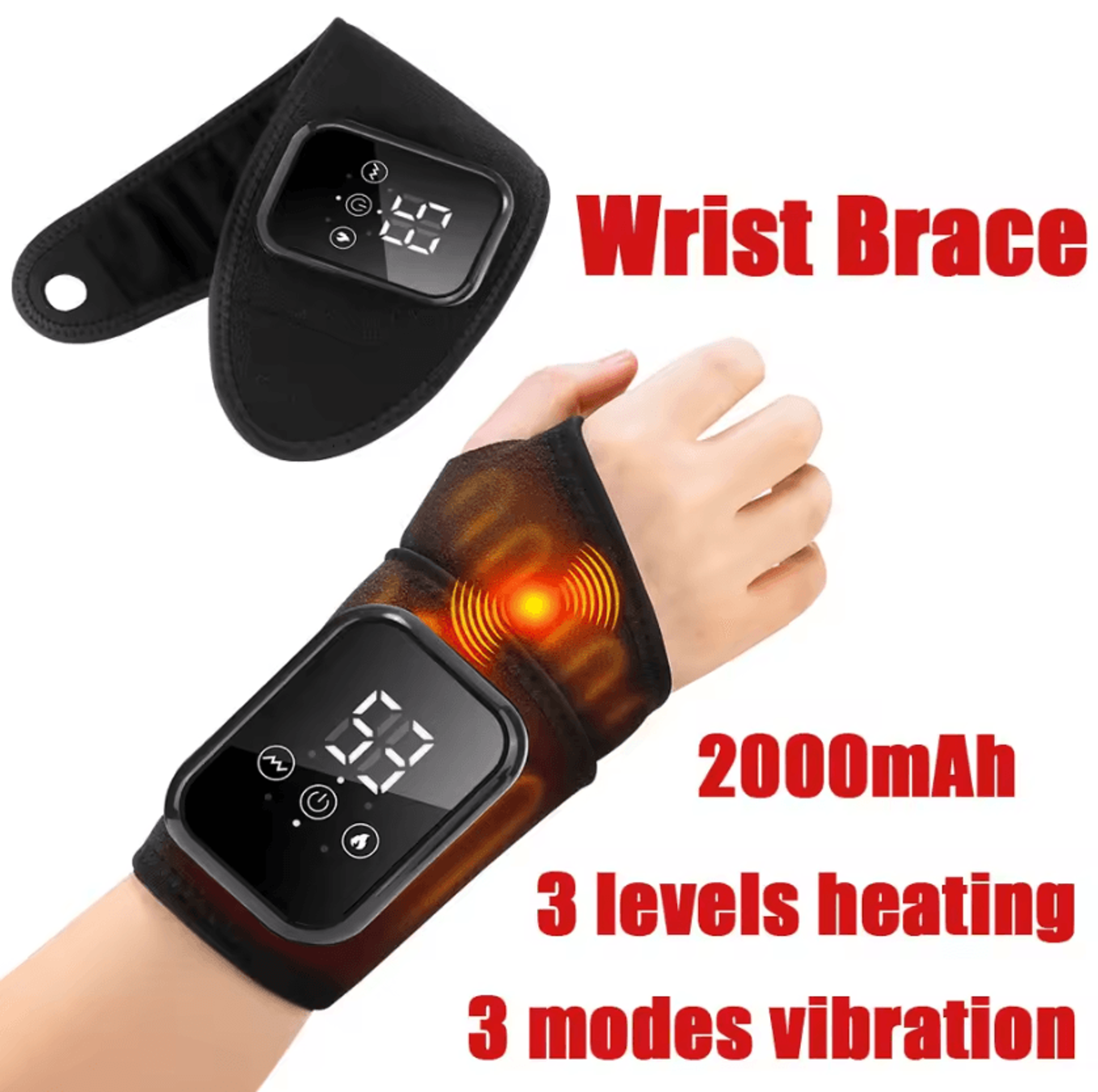 Cordless Heated Ankle Massager  Rechargeable Vibration Foot Wrap With 5 Heat Levels  3 Massage Mode 8