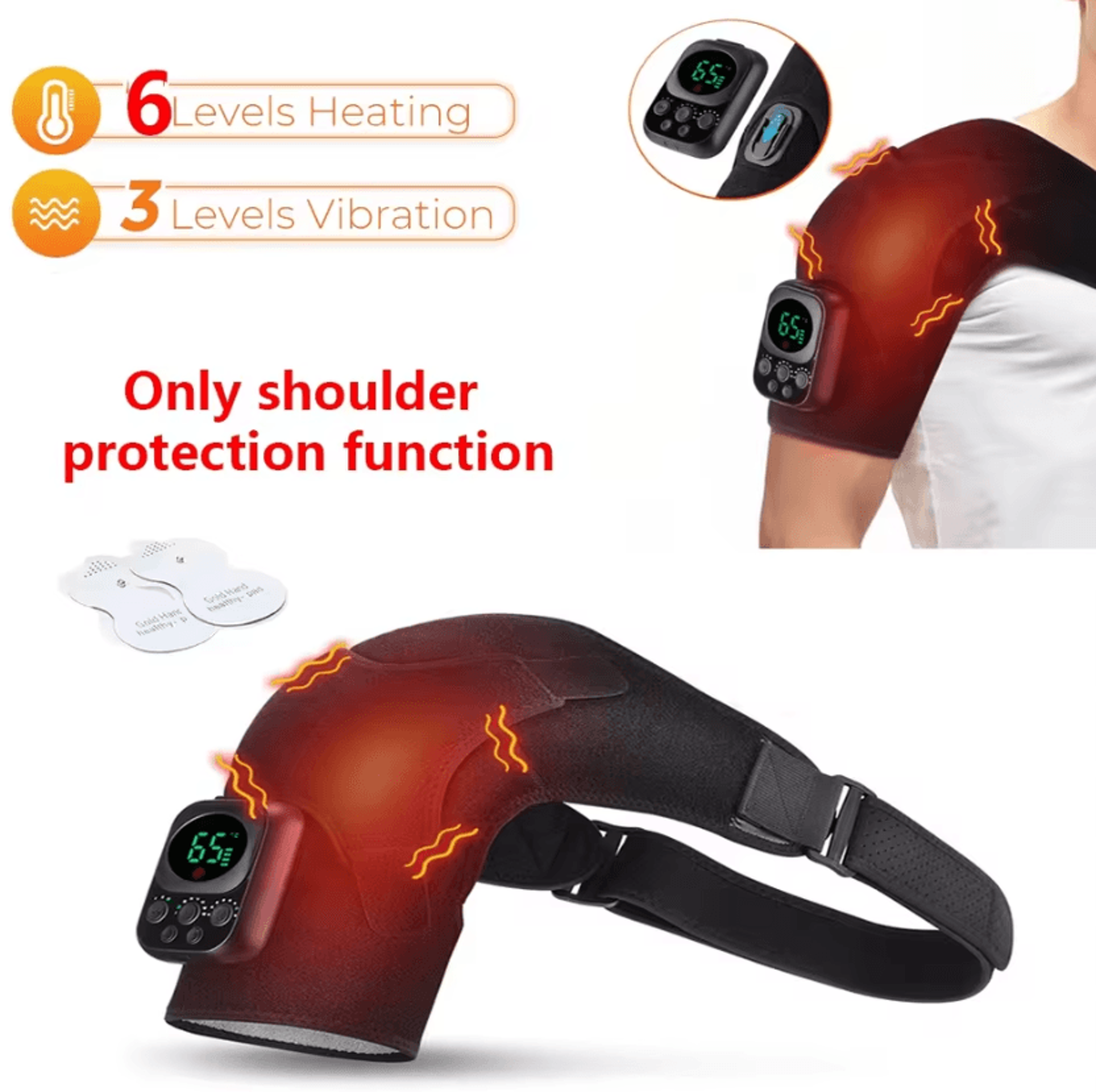 3in1 Heated Knee Massager  Electric Heating Massage Wrap For Knees Shoulders  Elbows With Vibration 6