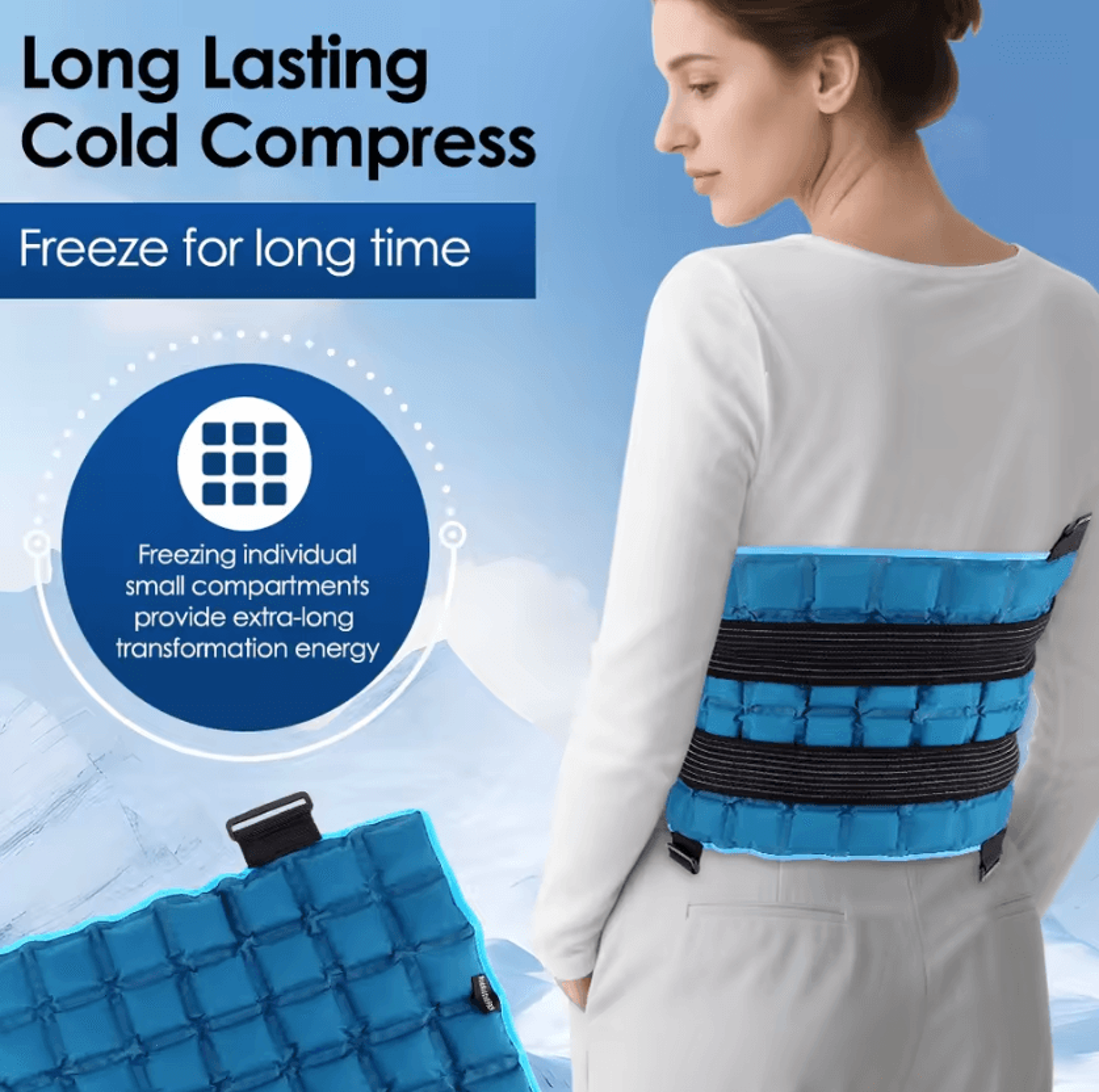 Reusable Hot  Cold Gel Pack  Large Ice Pack For Knee  Back With Flexible Therapy Pad 1