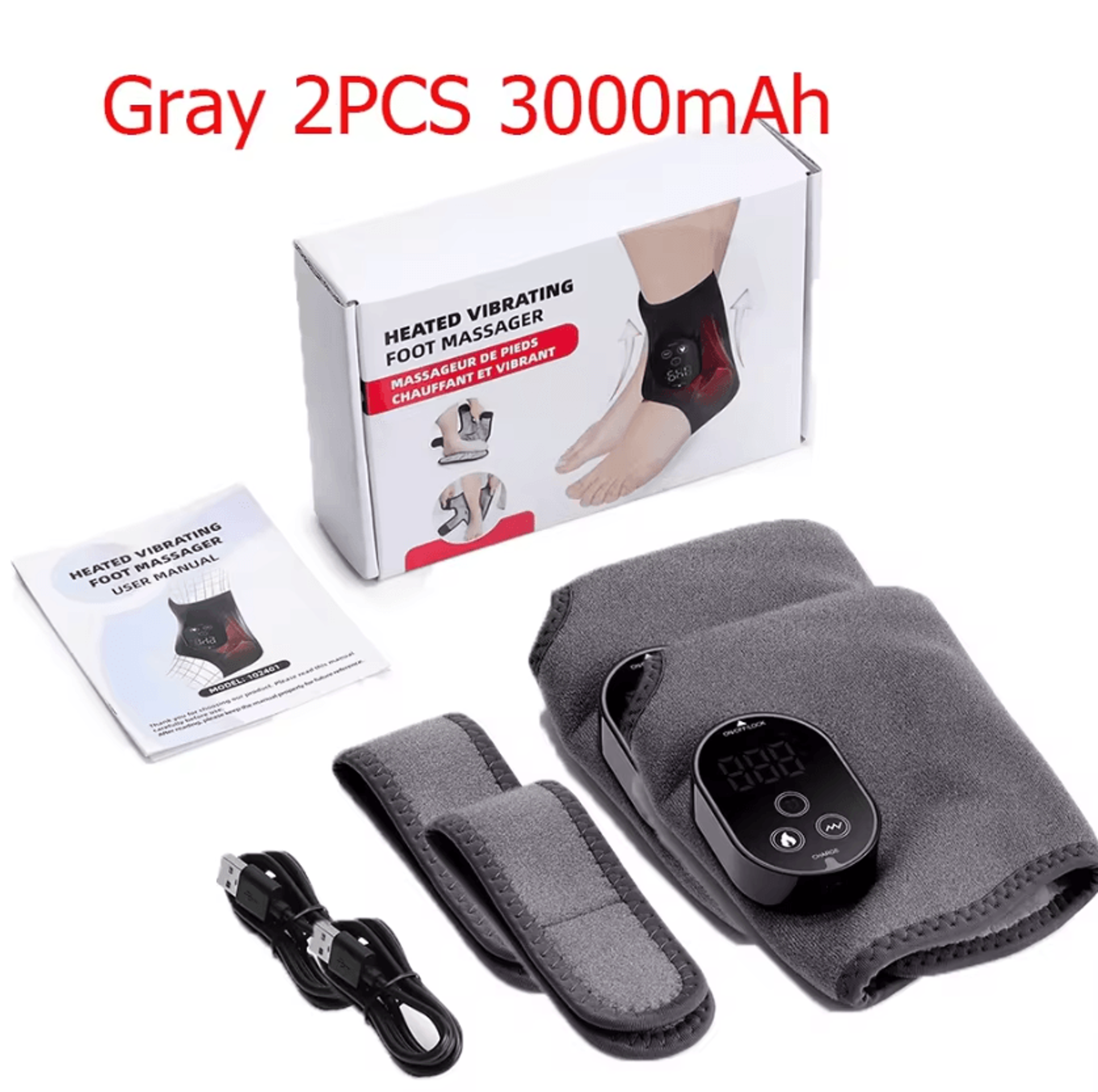 Cordless Heated Ankle Massager  Rechargeable Ankle Massage Wrap With Vibration  3 Speed Levels 7