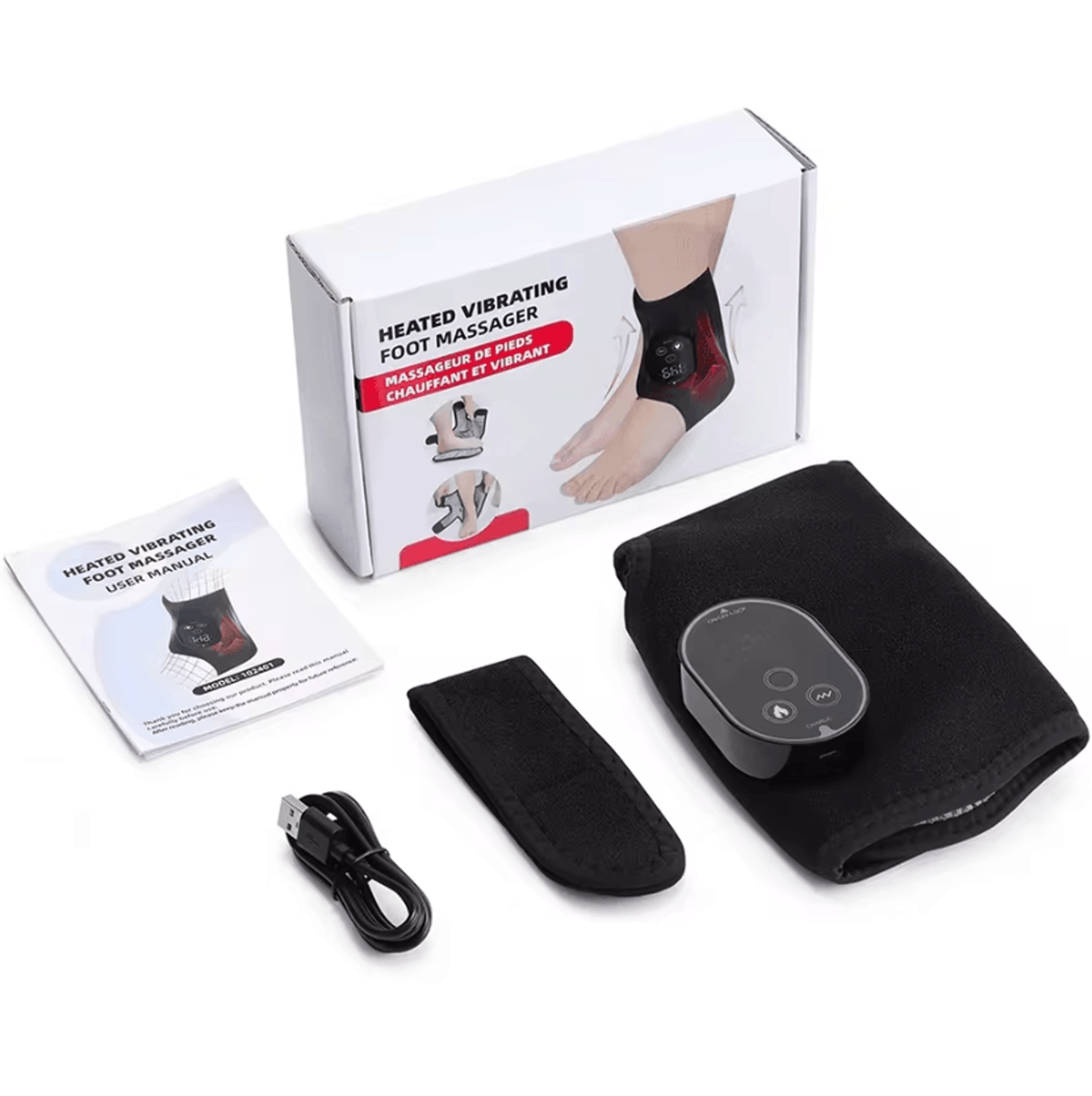 Cordless Heated Ankle Massager  Rechargeable Ankle Massage Wrap With Vibration  3 Speed Levels 8