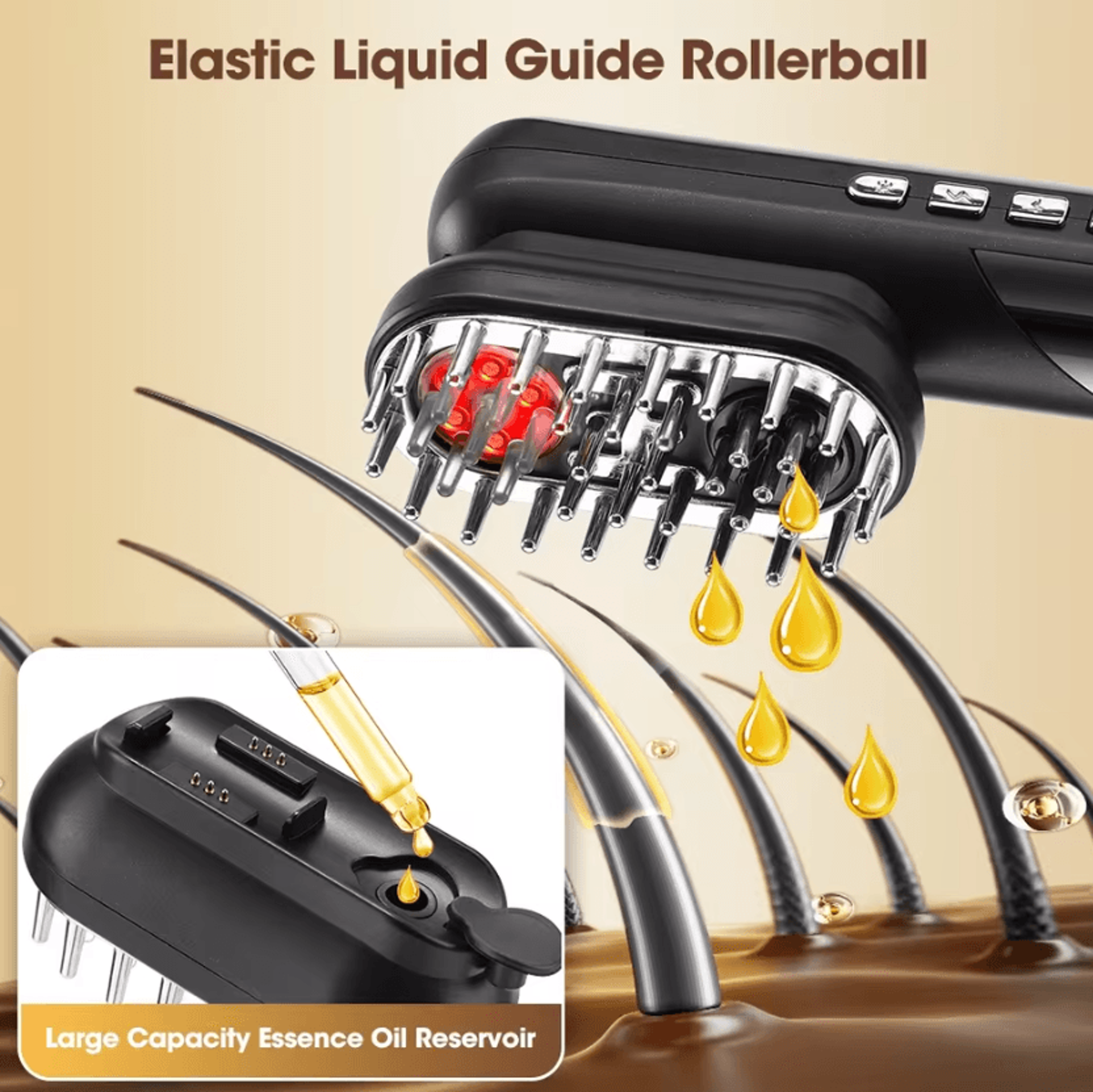 4in1 EMS Scalp Massager Comb  Rechargeable Red Light Hair Care Comb With Electric Massage For Scalp 4