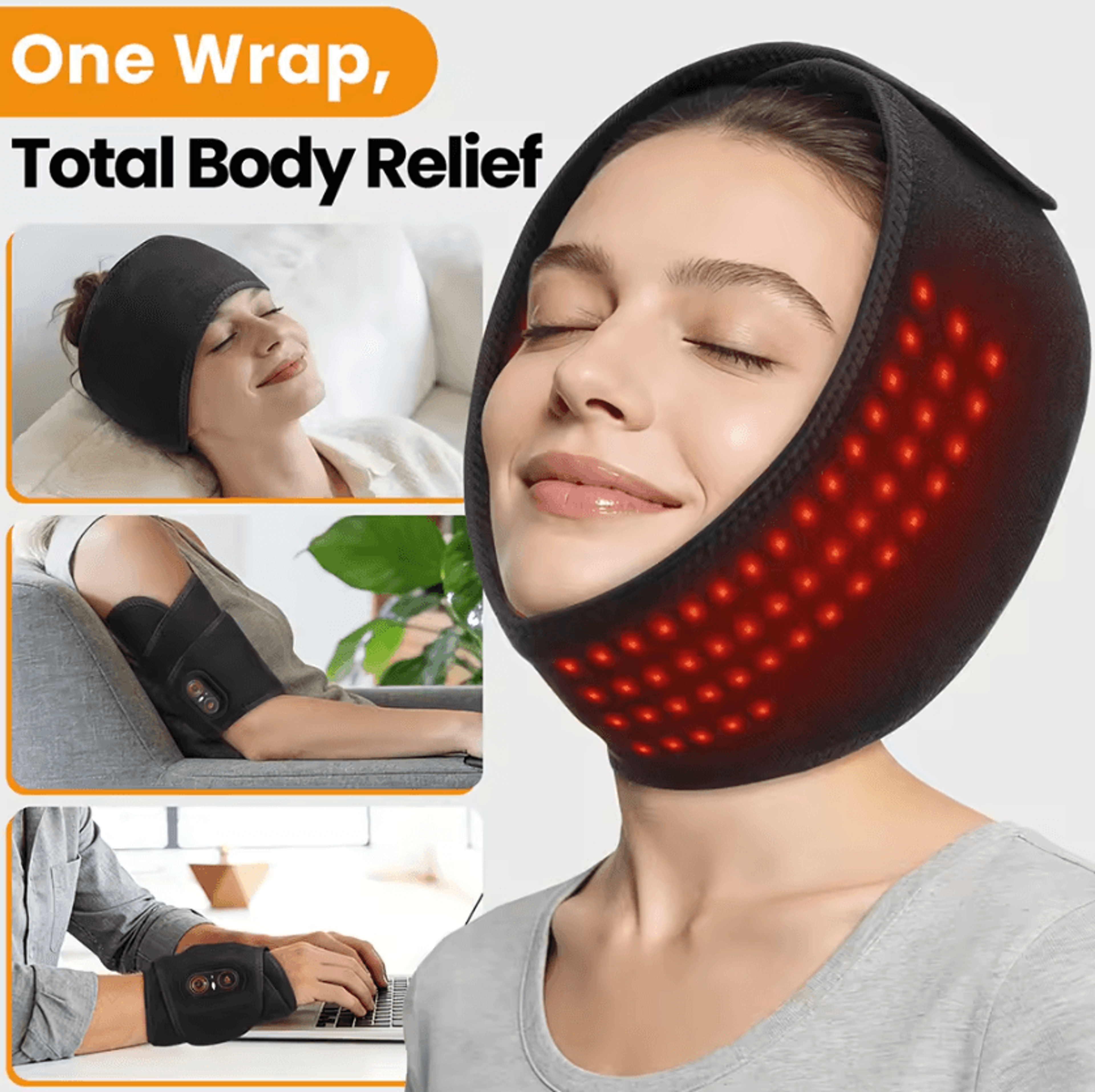 Wireless 660nm LED Face Mask  Rechargeable 100 LED Light Therapy Mask With 5000mAh Battery  Large C 1