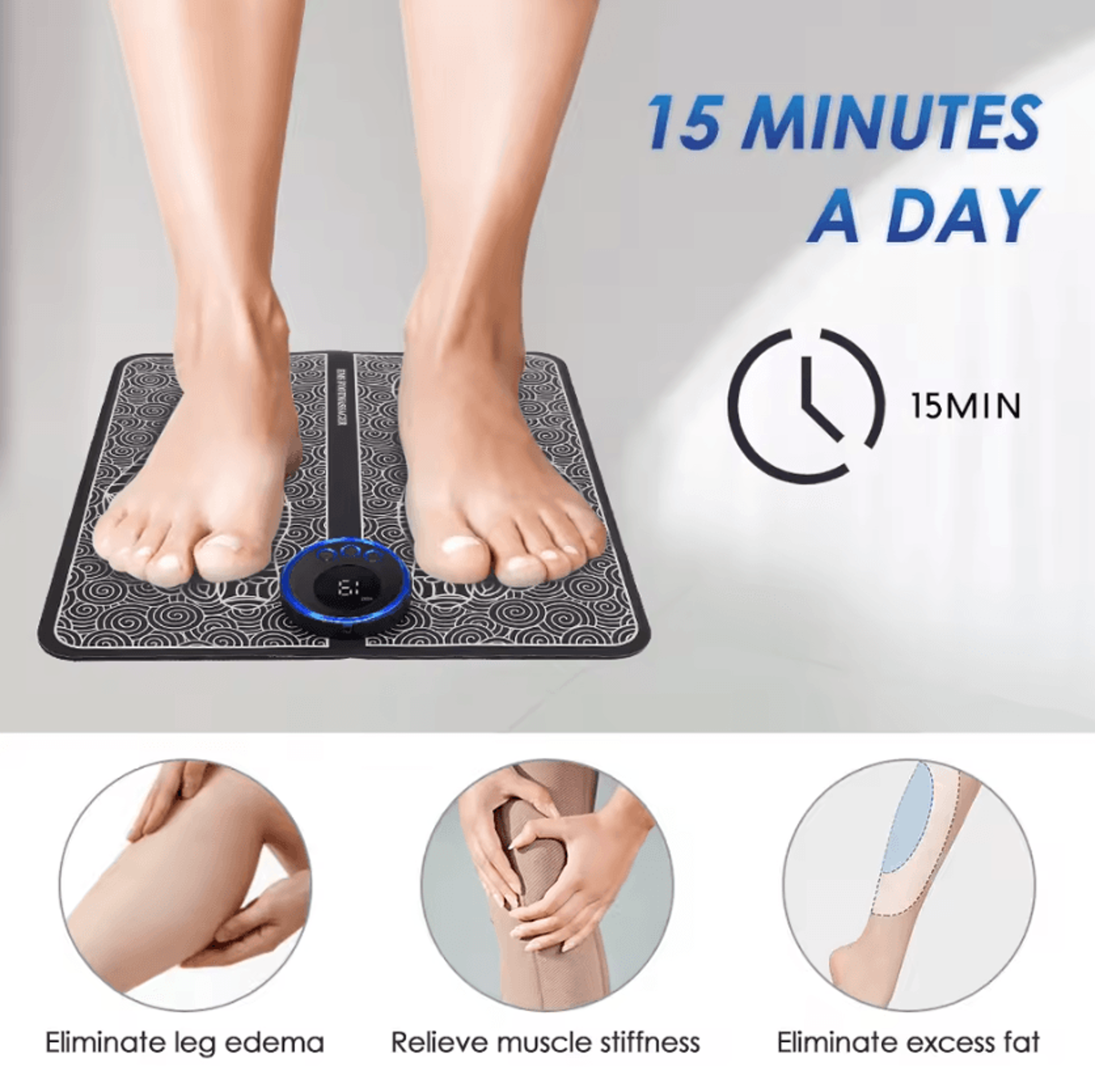 Electric TENS Foot Massager  Foot Massage Pad With Remote Control 8 Modes 19 Intensity Levels  Elec 3