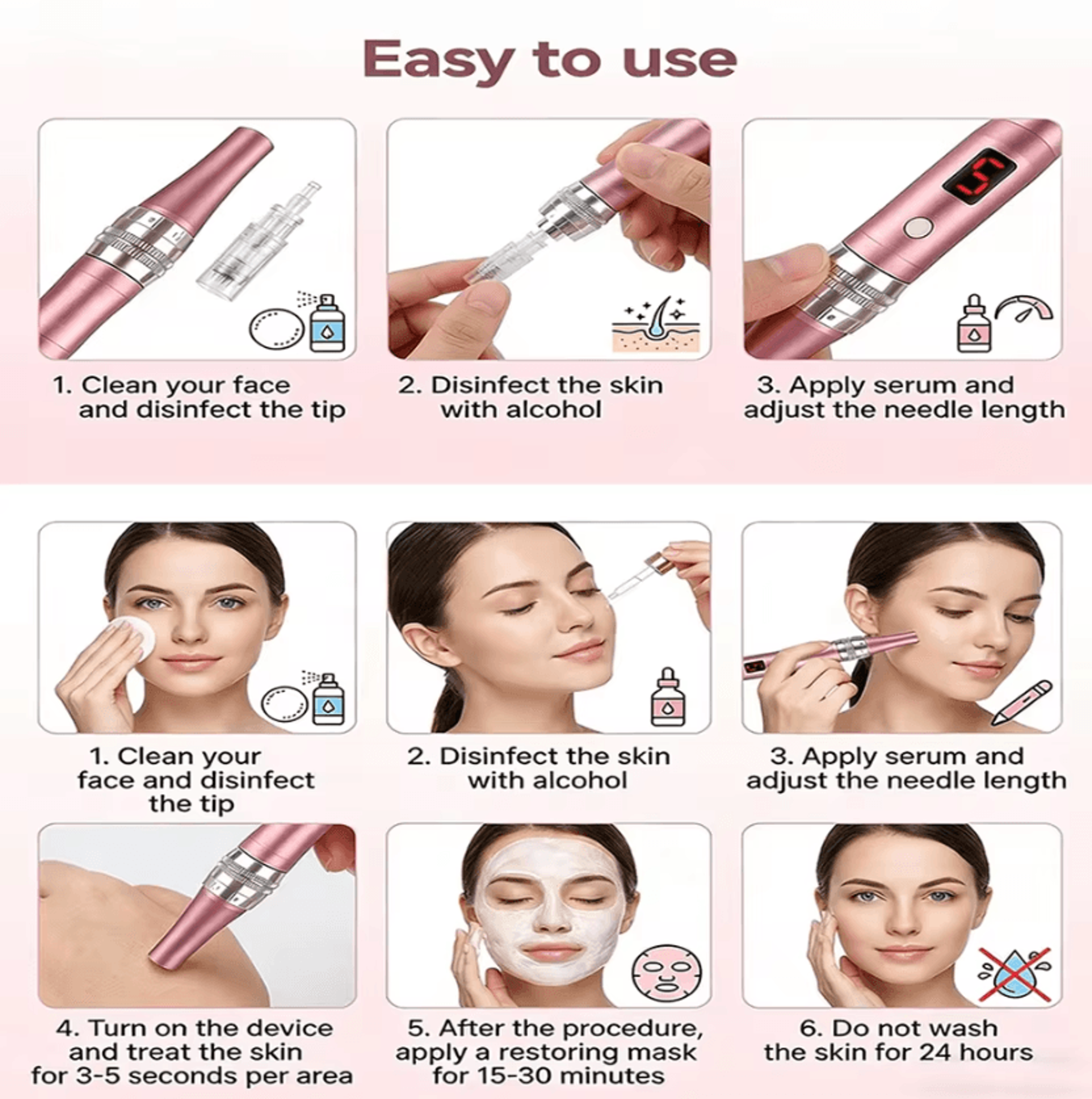 Rechargeable Electric Facial Massager  Portable Face  Neck Massager With 4 Interchangeable Massage  2