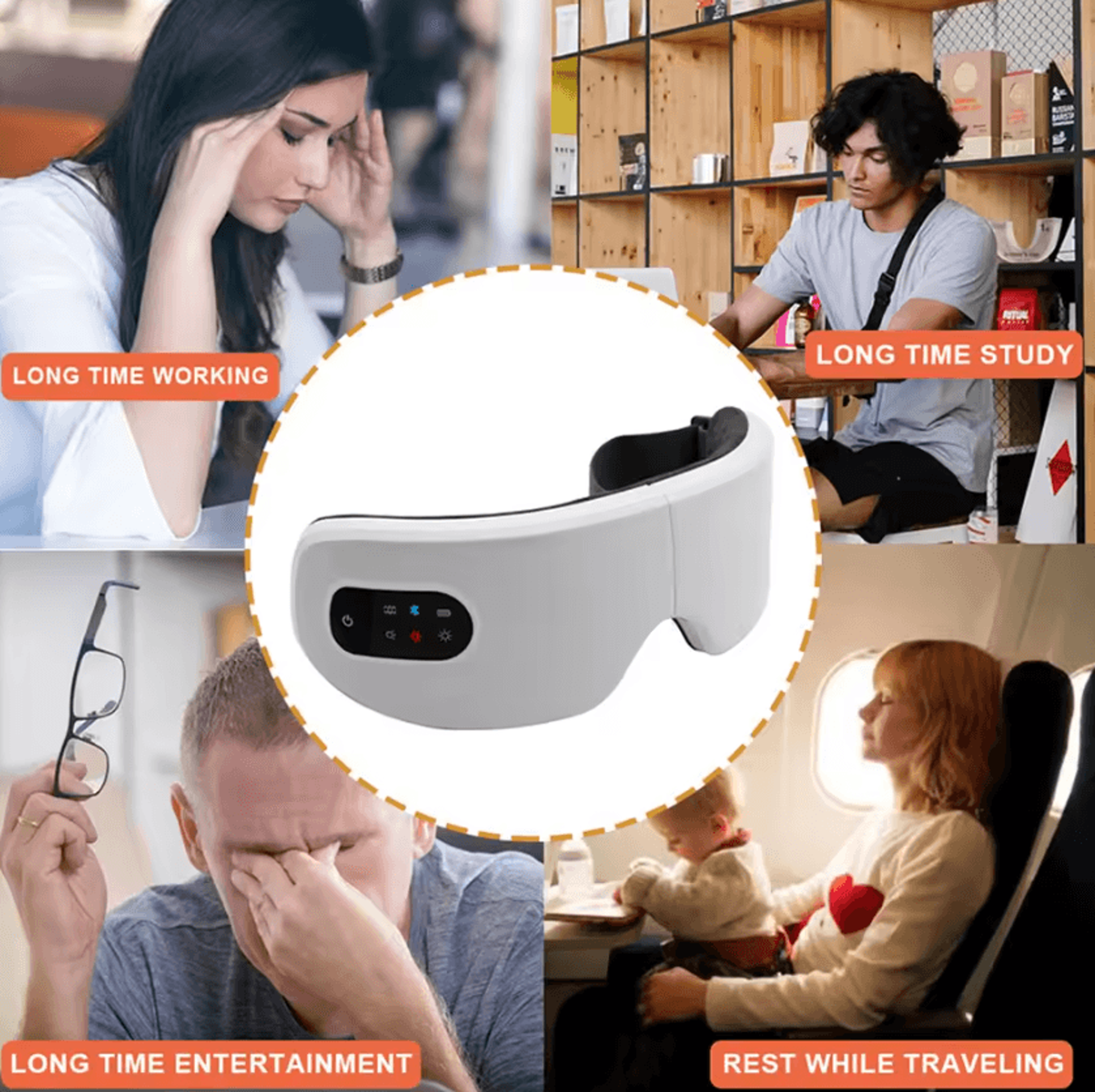 Smart Eye Massager With Heat Vibration  Bluetooth Music 2