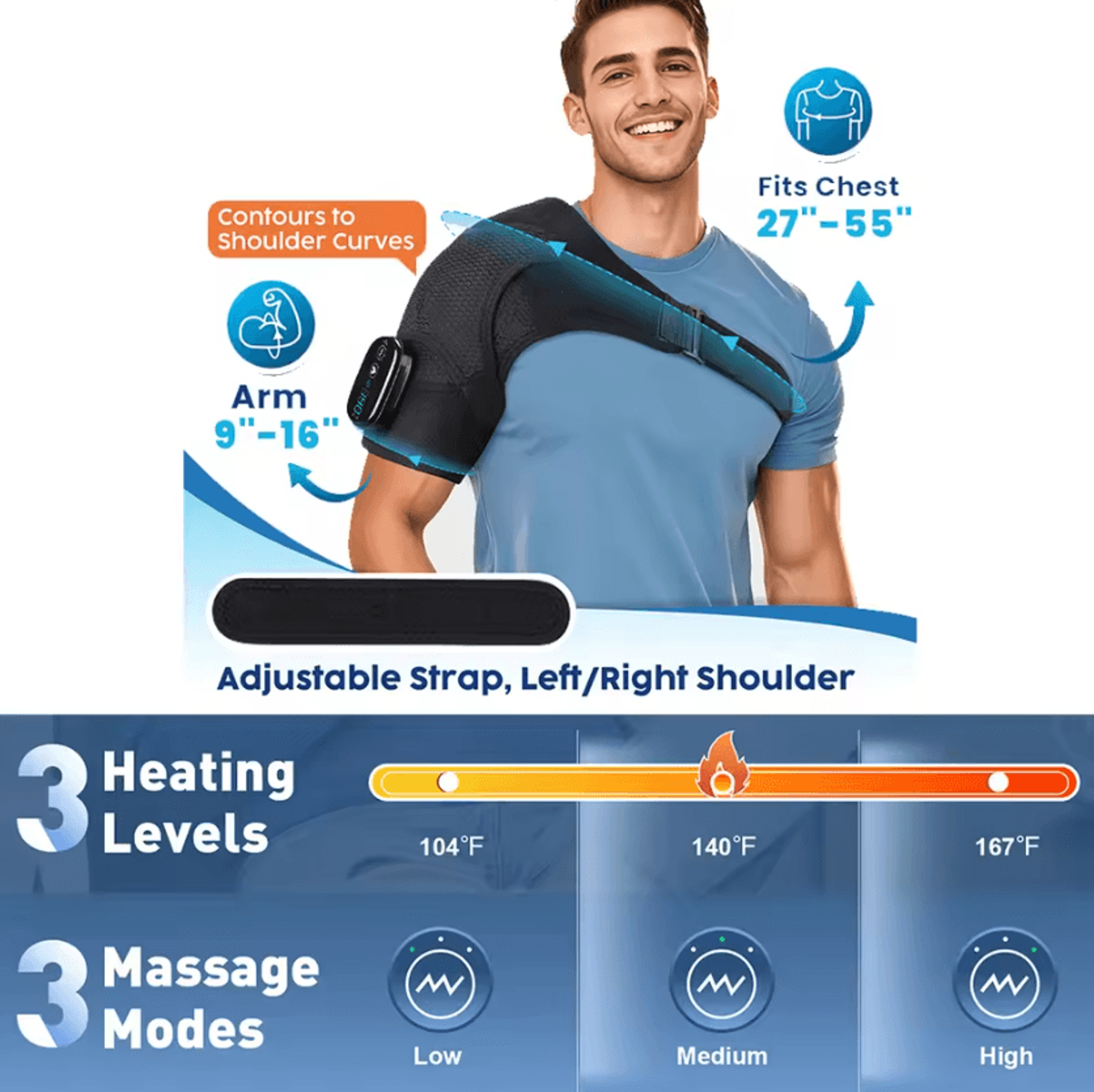 Shoulder Massager With Heat  Vibration  Heated Shoulder Wrap For Neck  Shoulder Comfort 1