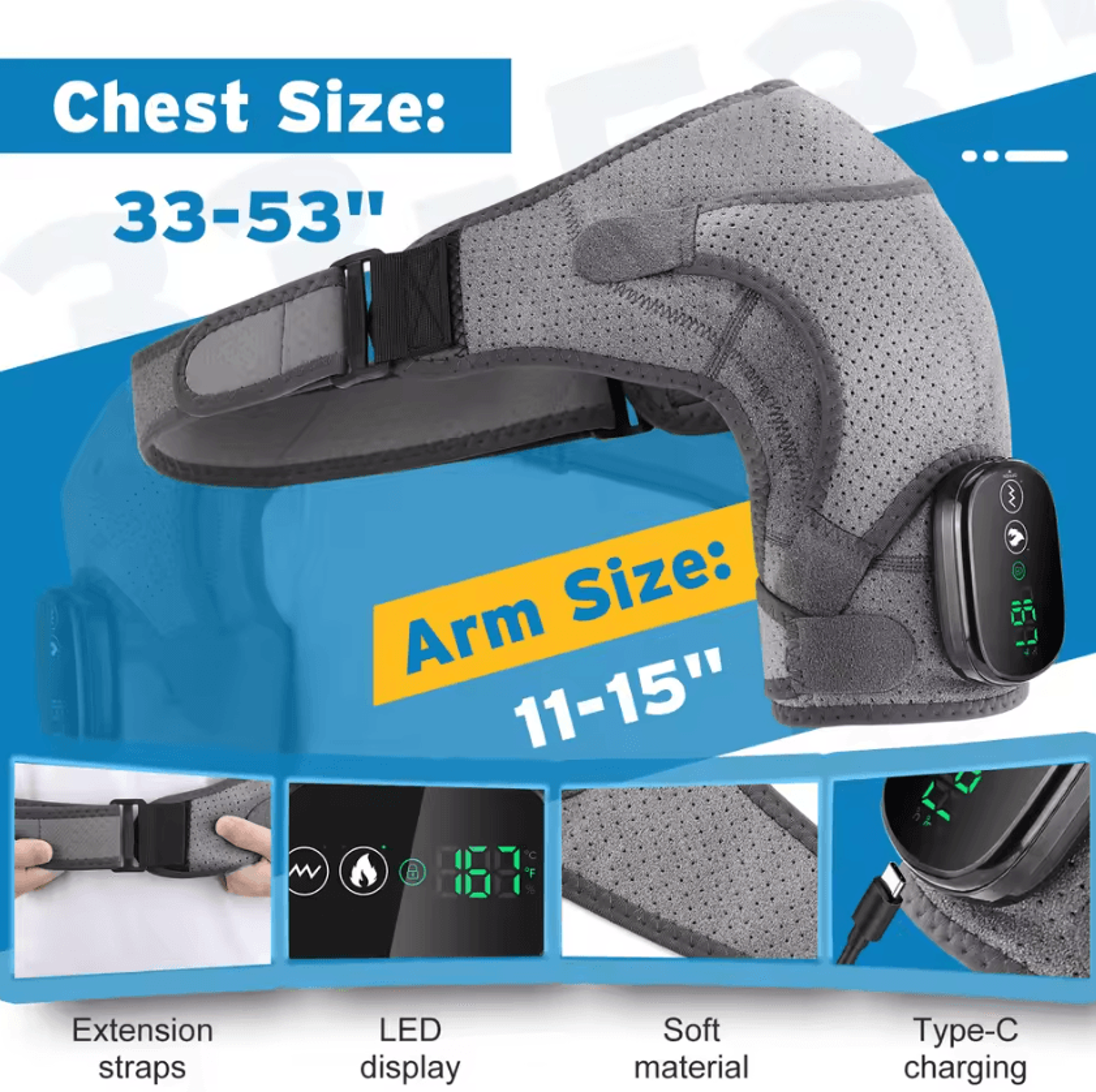 Shoulder Massager With Heat  Vibration  Heated Shoulder Wrap For Neck  Shoulder Comfort 3