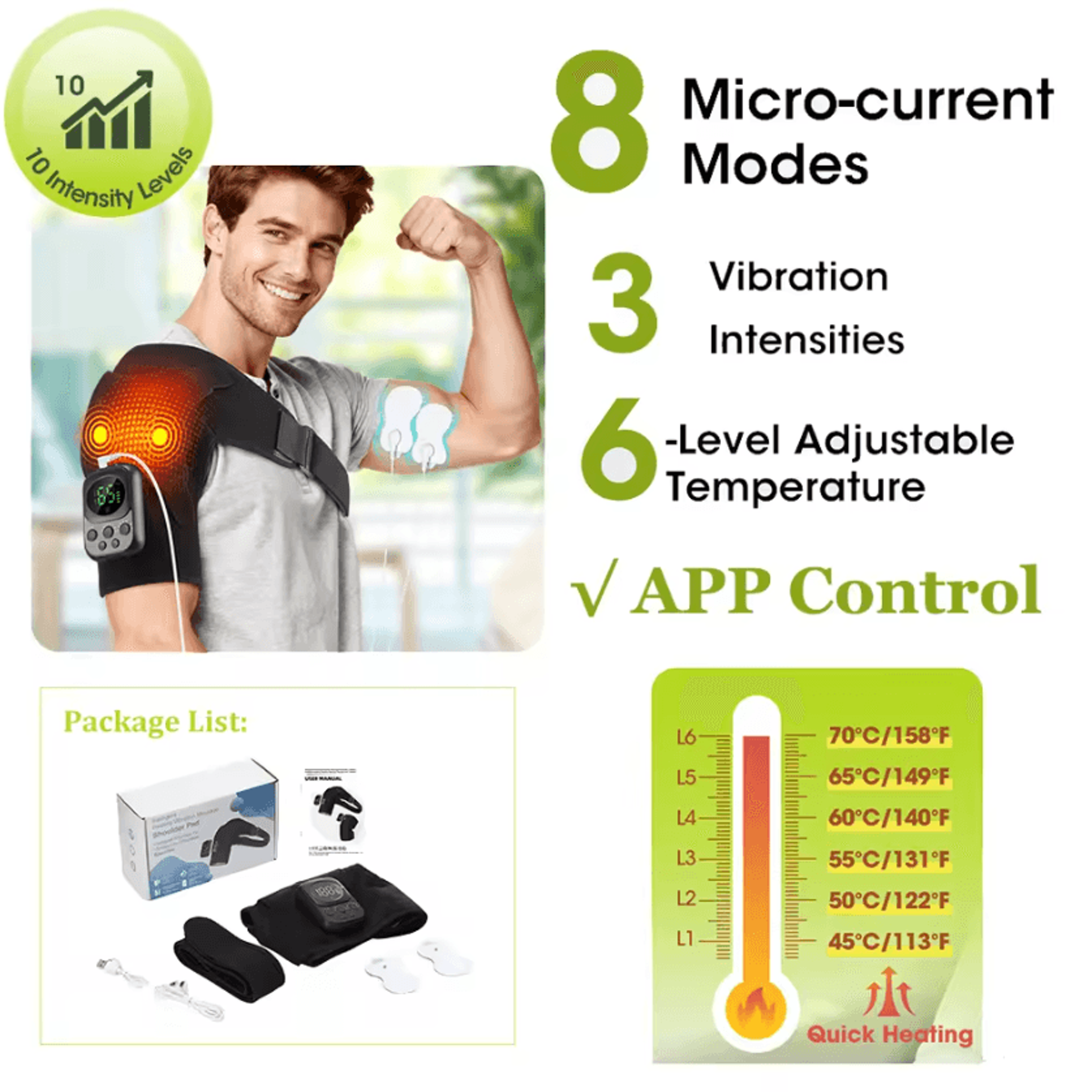 Shoulder Massager With Heat  Vibration  Heated Shoulder Wrap For Neck  Shoulder Comfort 10