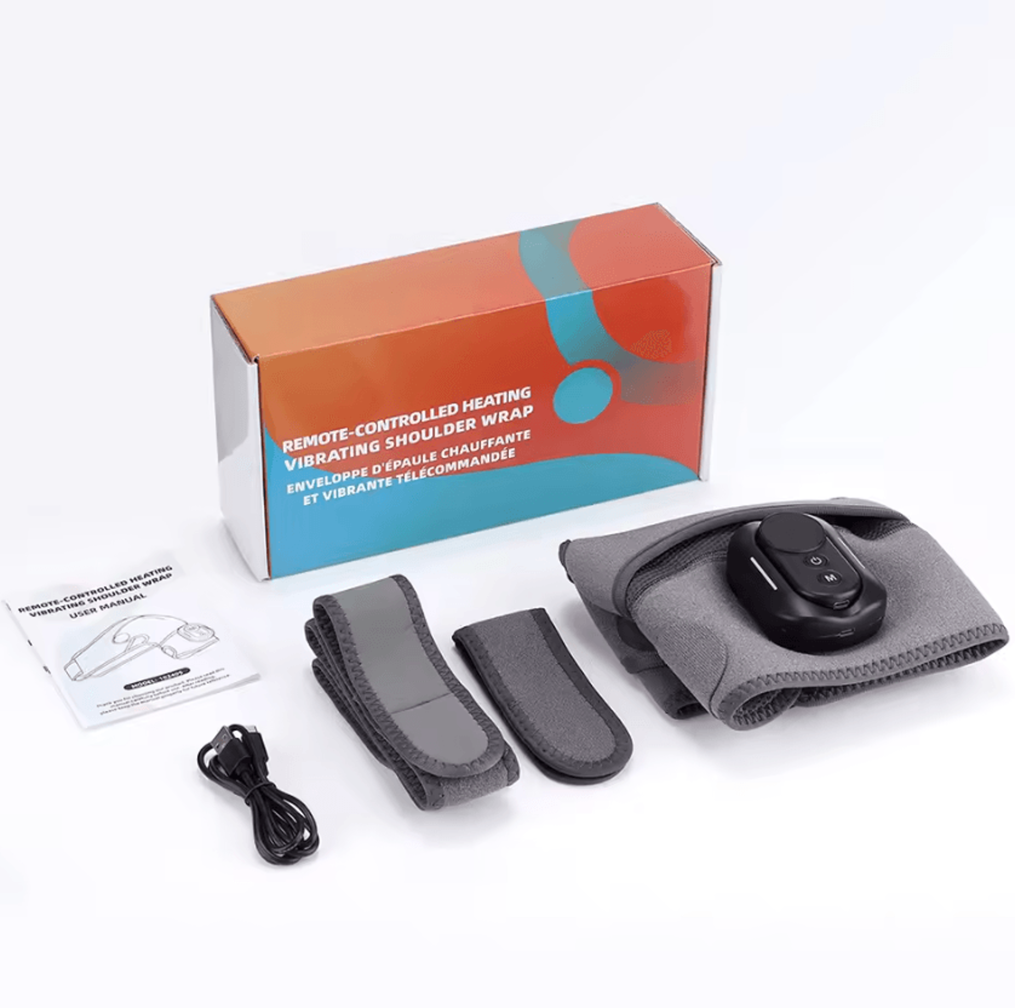 Cordless Shoulder Massager With Heat  Vibration  Heated Shoulder Wrap With Remote Control 6