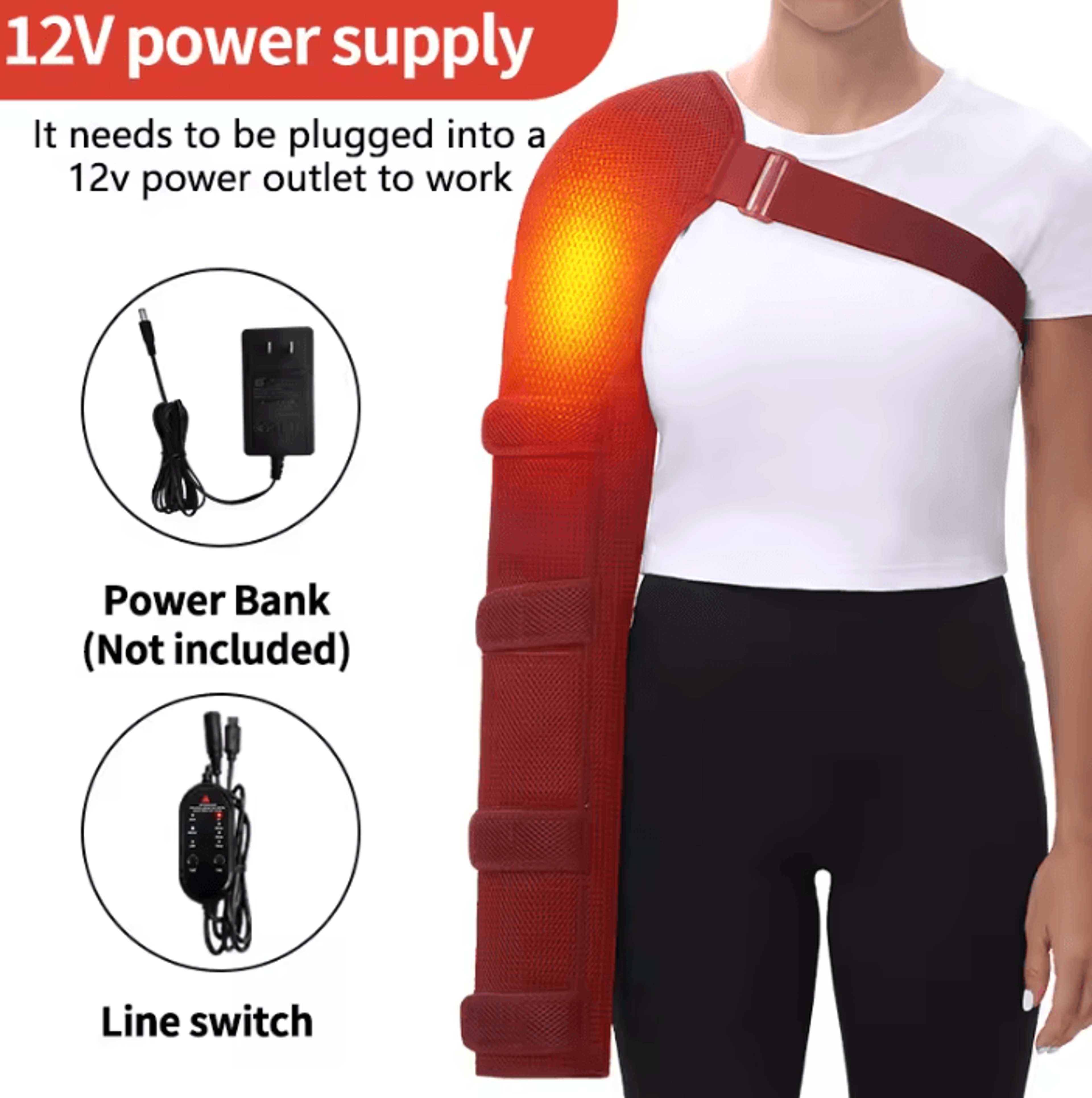Ultra Long Heated Arm Wrap With Vibration Massager For Shoulder Elbow  Wrist Relief 2