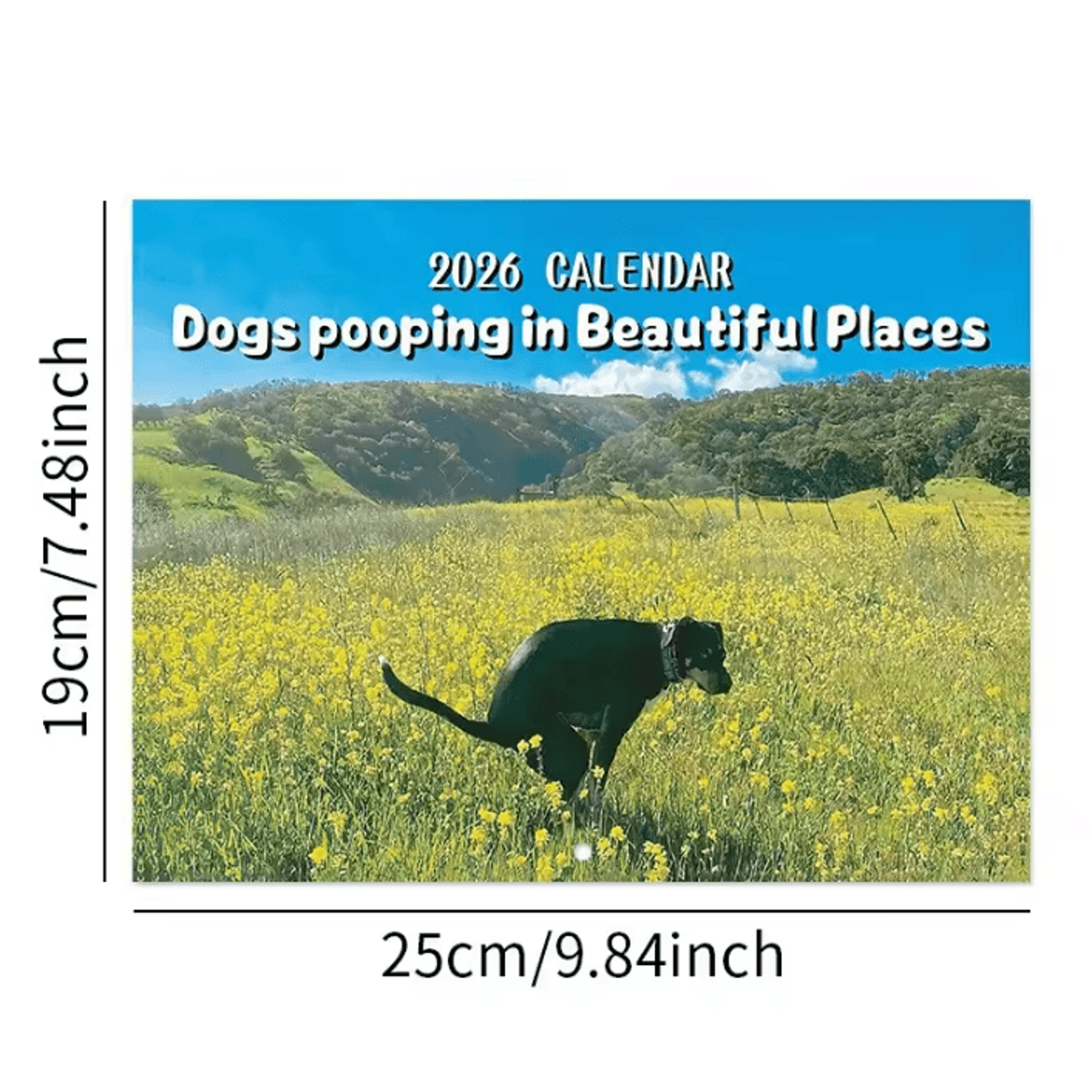 2026 Funny Pooping Dog Wall Calendar Monthly Planner  Organizer 7