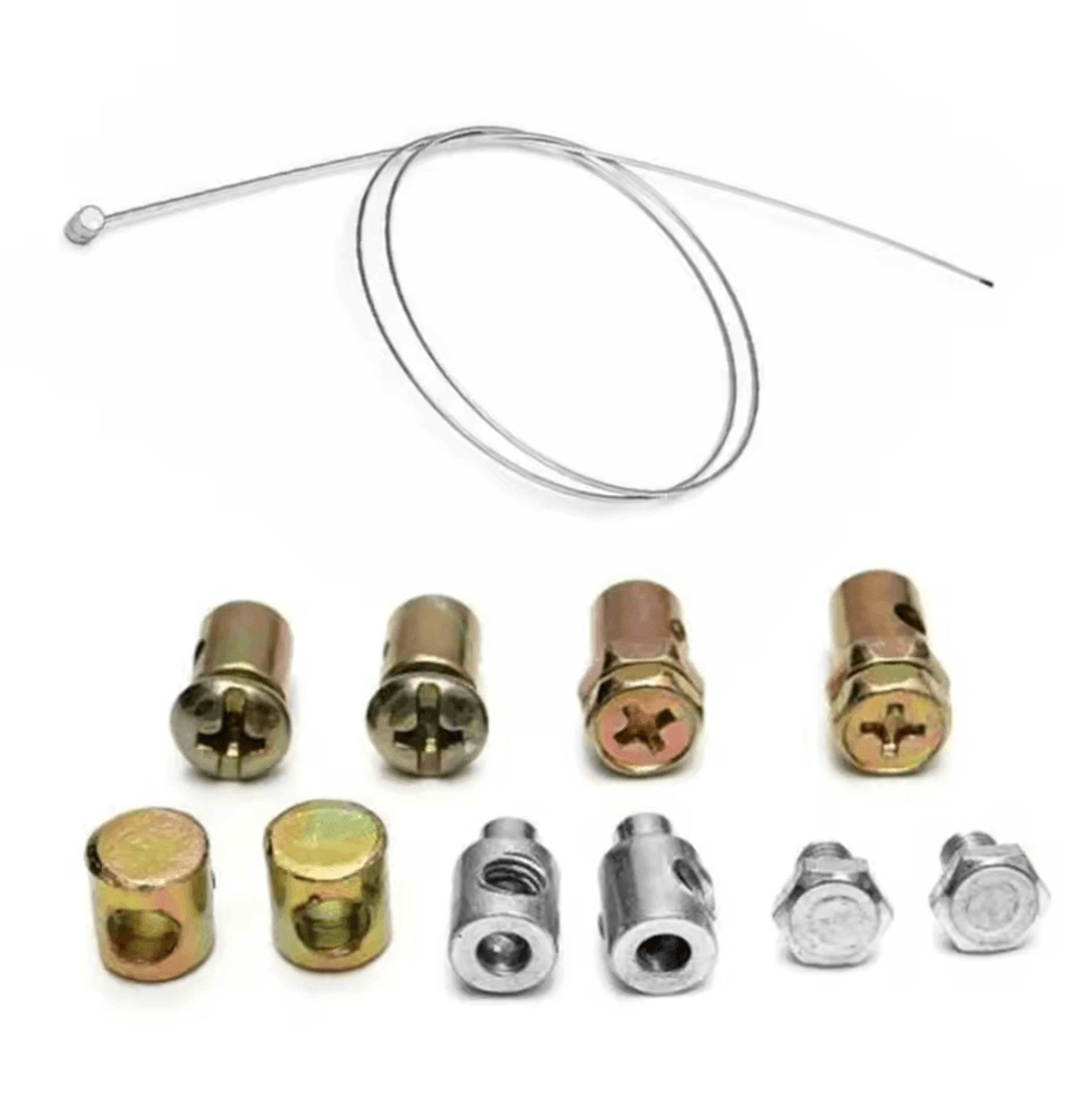 Universal 11Piece Throttle  Clutch Cable Repair Kit With Solderless Cable Ends 2