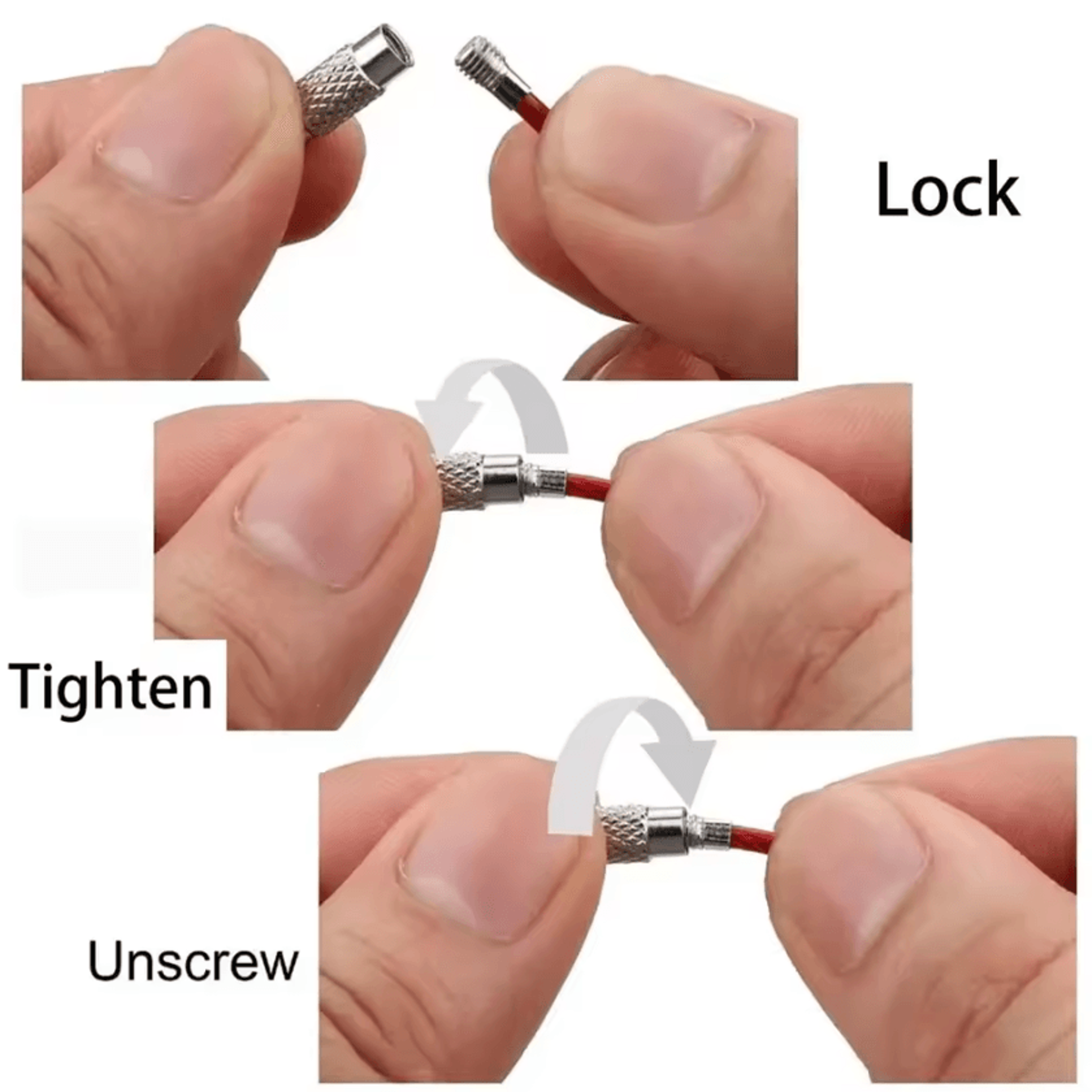 10Pack Stainless Steel Wire Keychain Cable Loops 3