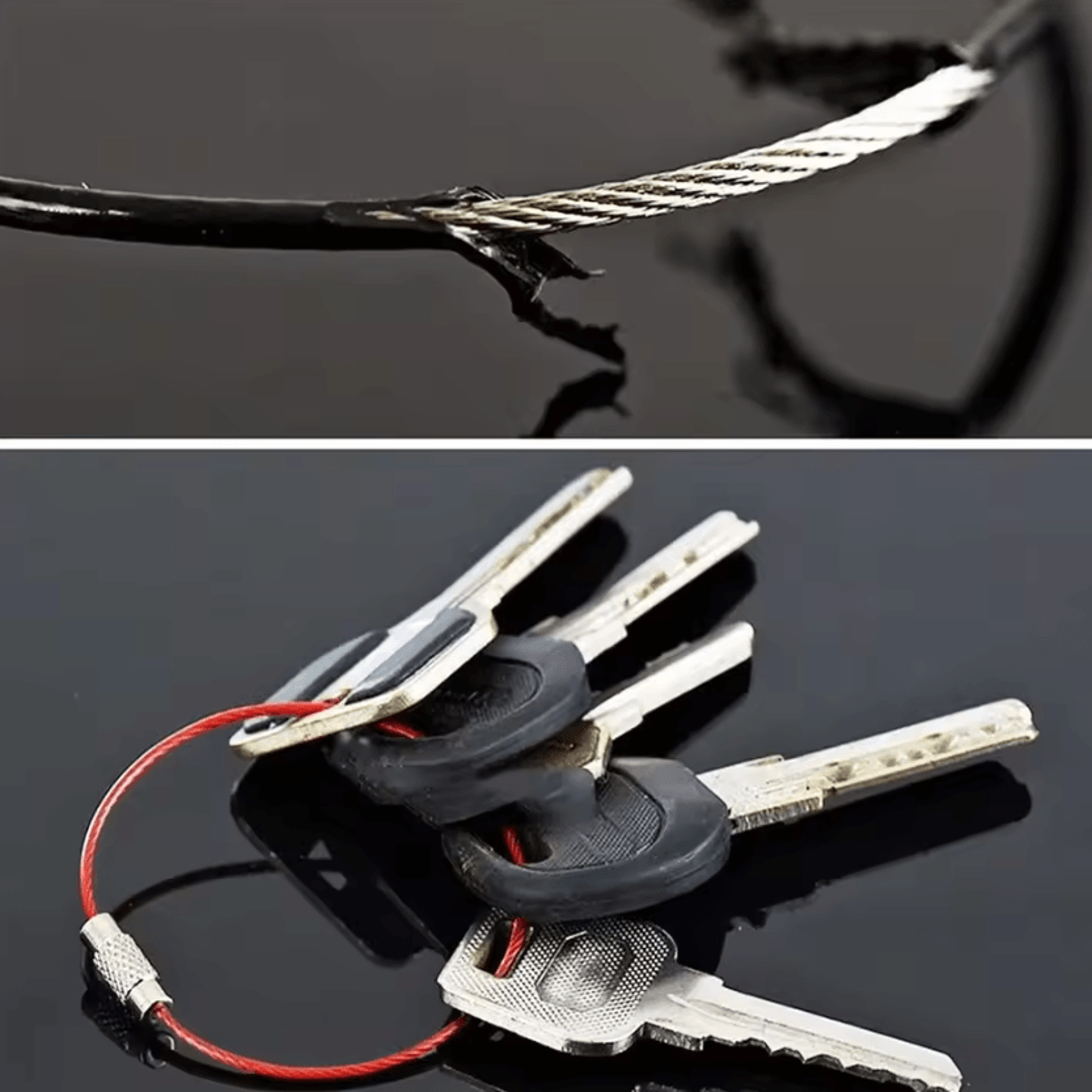 10Pack Stainless Steel Wire Keychain Cable Loops 4